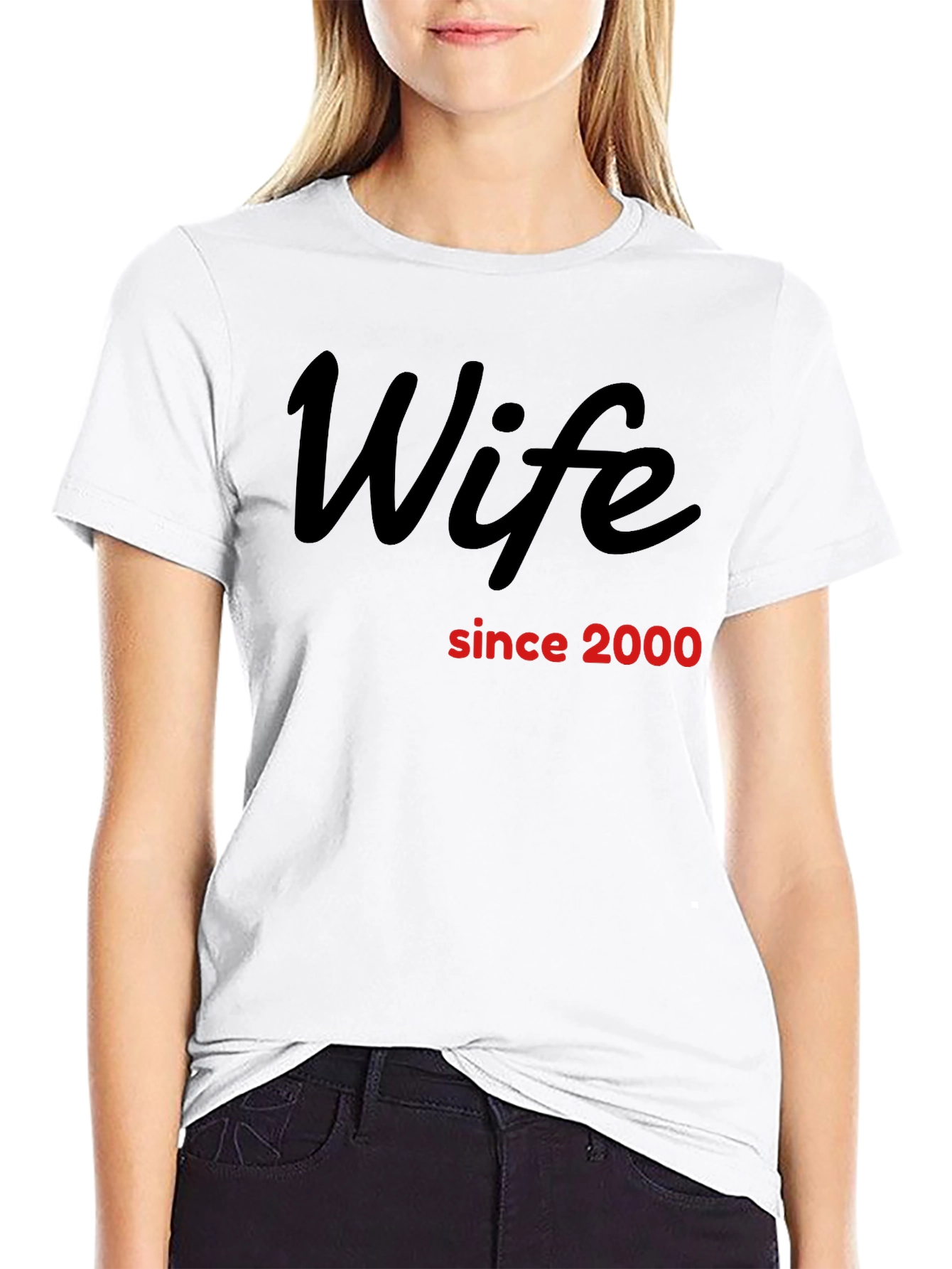 Wife Since 2000 Black Graphic T-Shirt