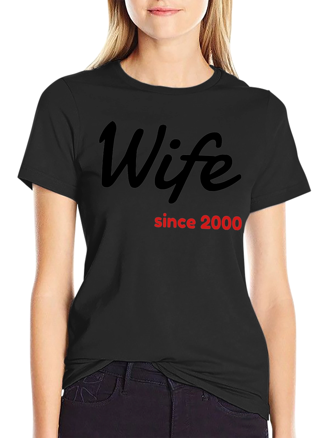 Wife Since 2000 Black Graphic T-Shirt
