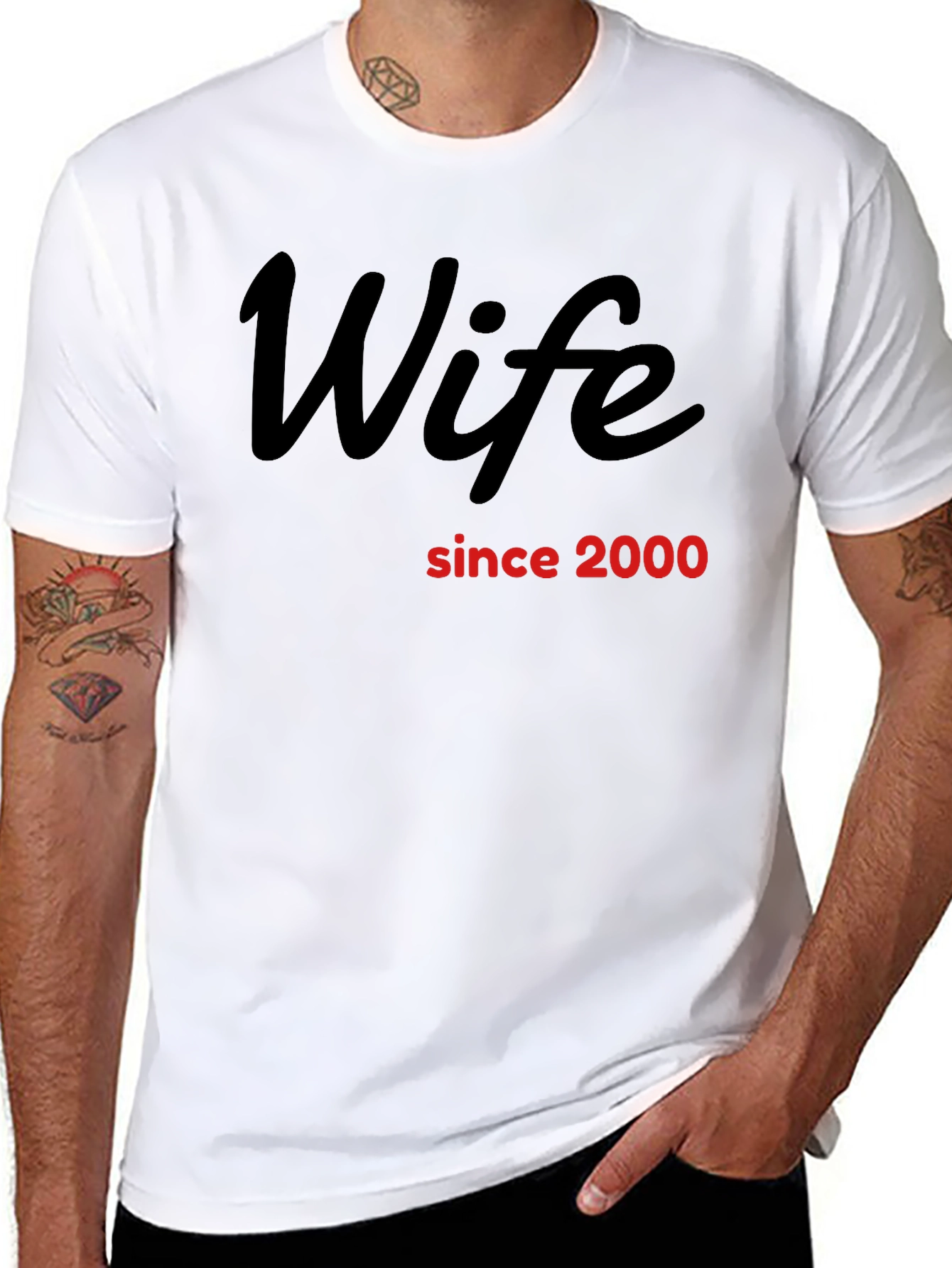 Wife Since 2000 Black Graphic T-Shirt