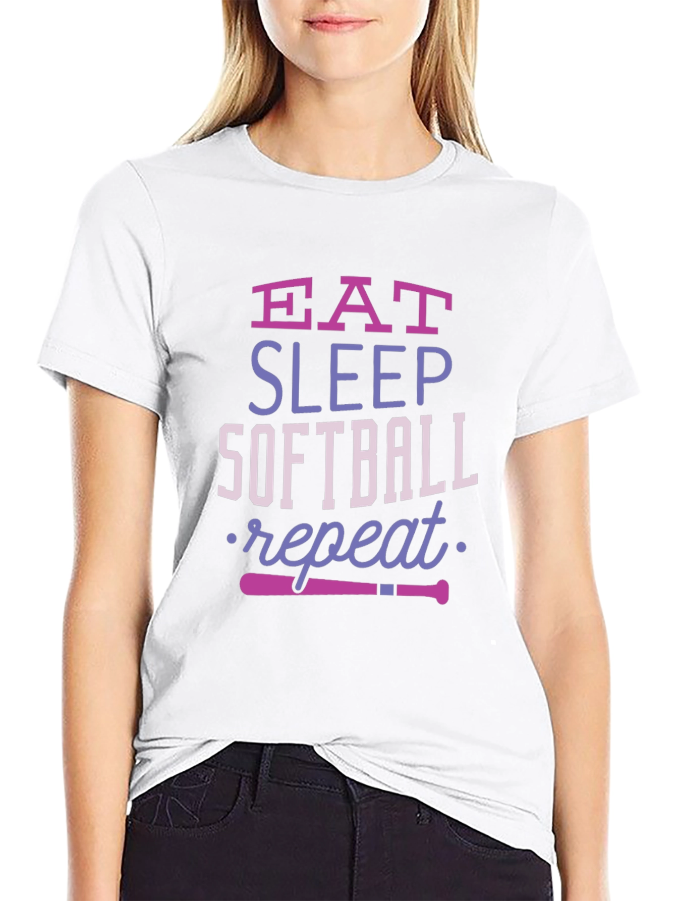 Eat Sleep Softball Repeat T-Shirt