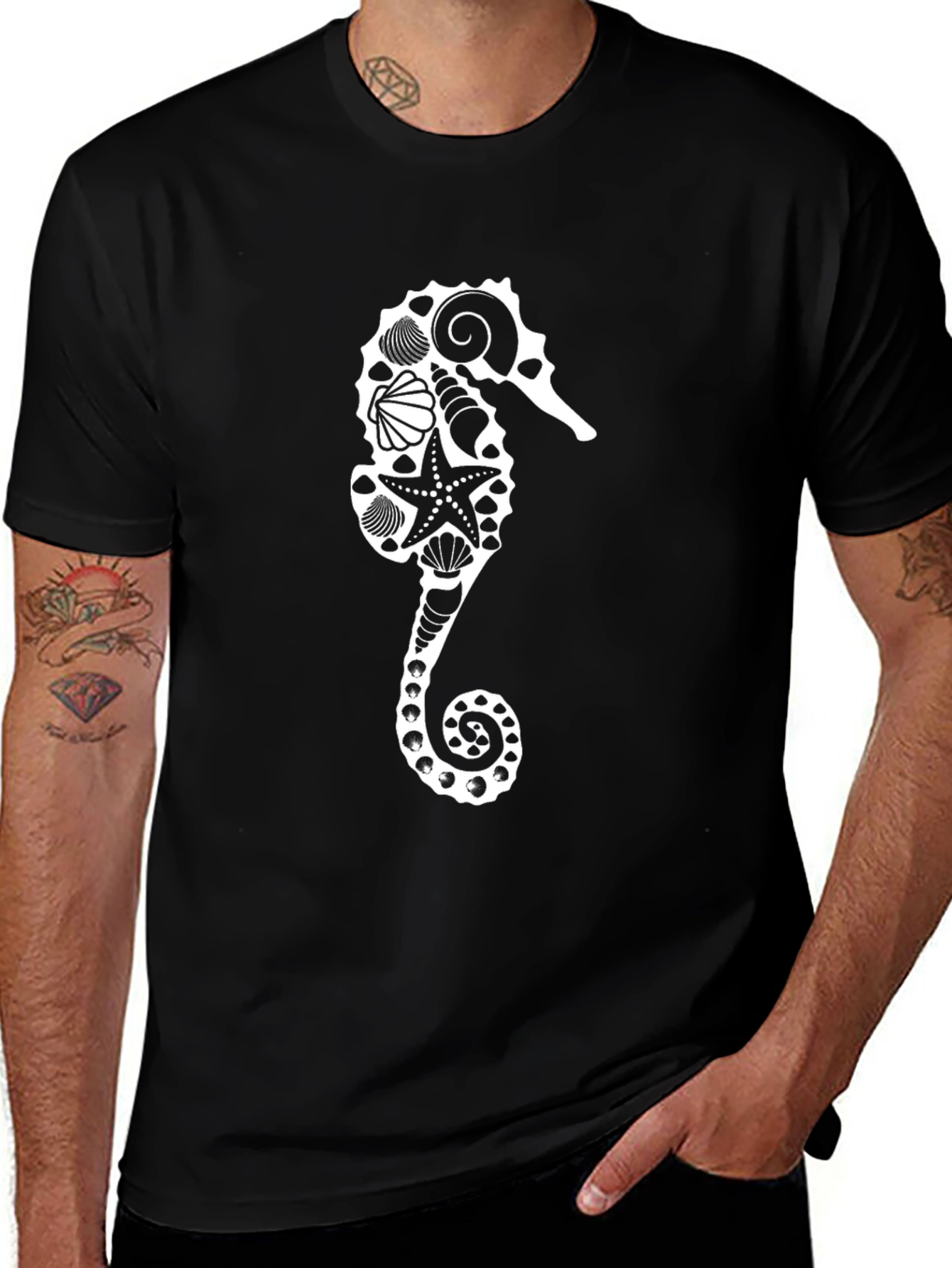 Seahorse Shell Graphic T-Shirt