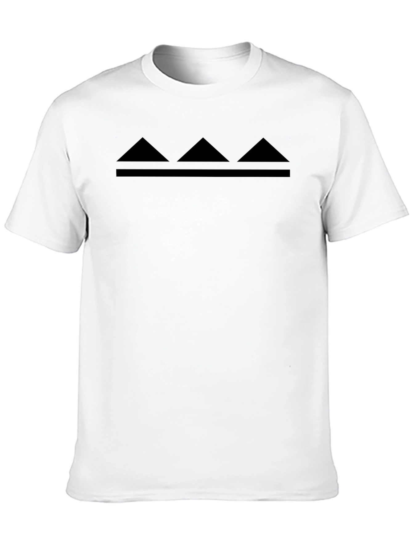 Mens Black Graphic Tee - Triangle Design