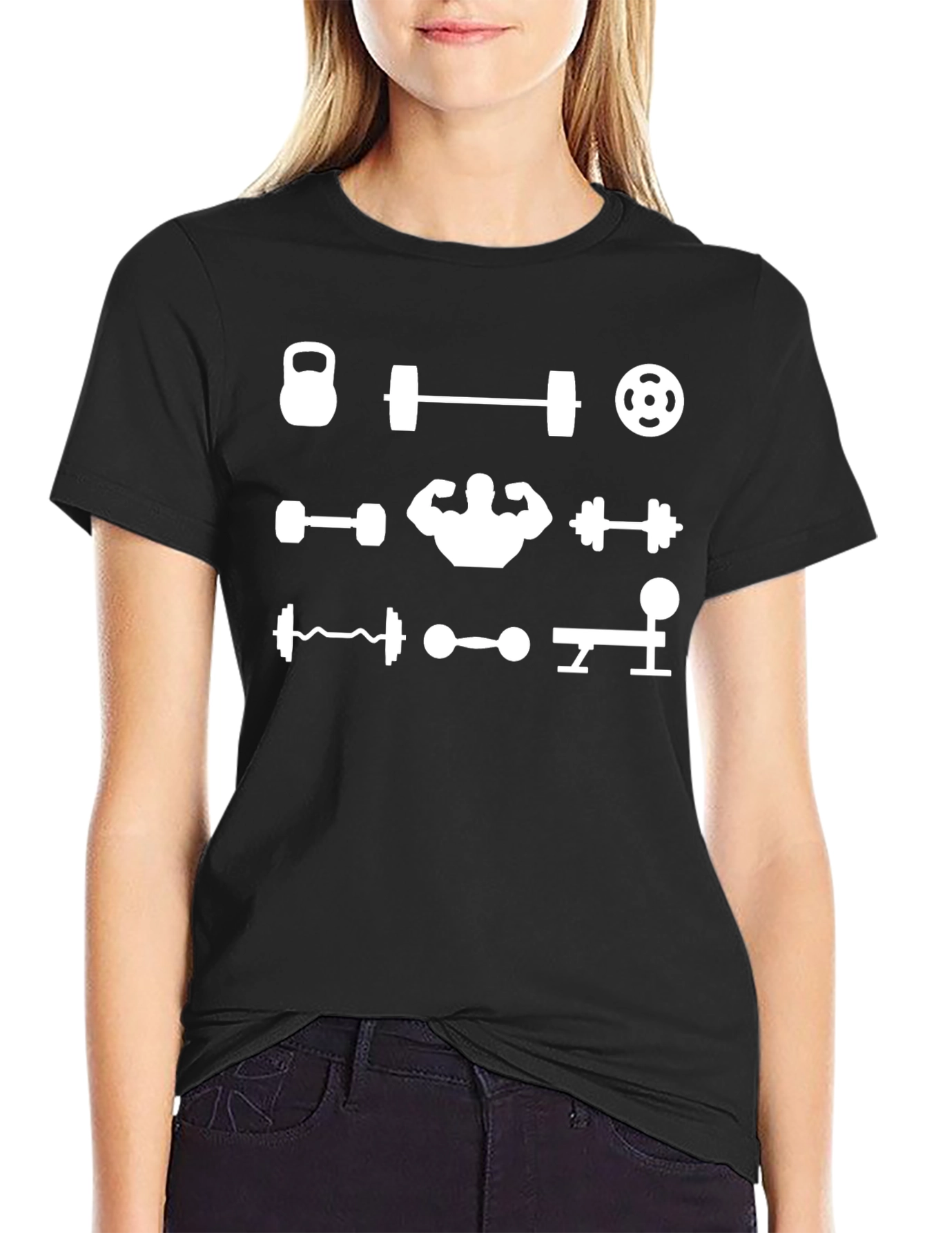 Gym Lover Black T-Shirt Weightlifting Bodybuilding Tee