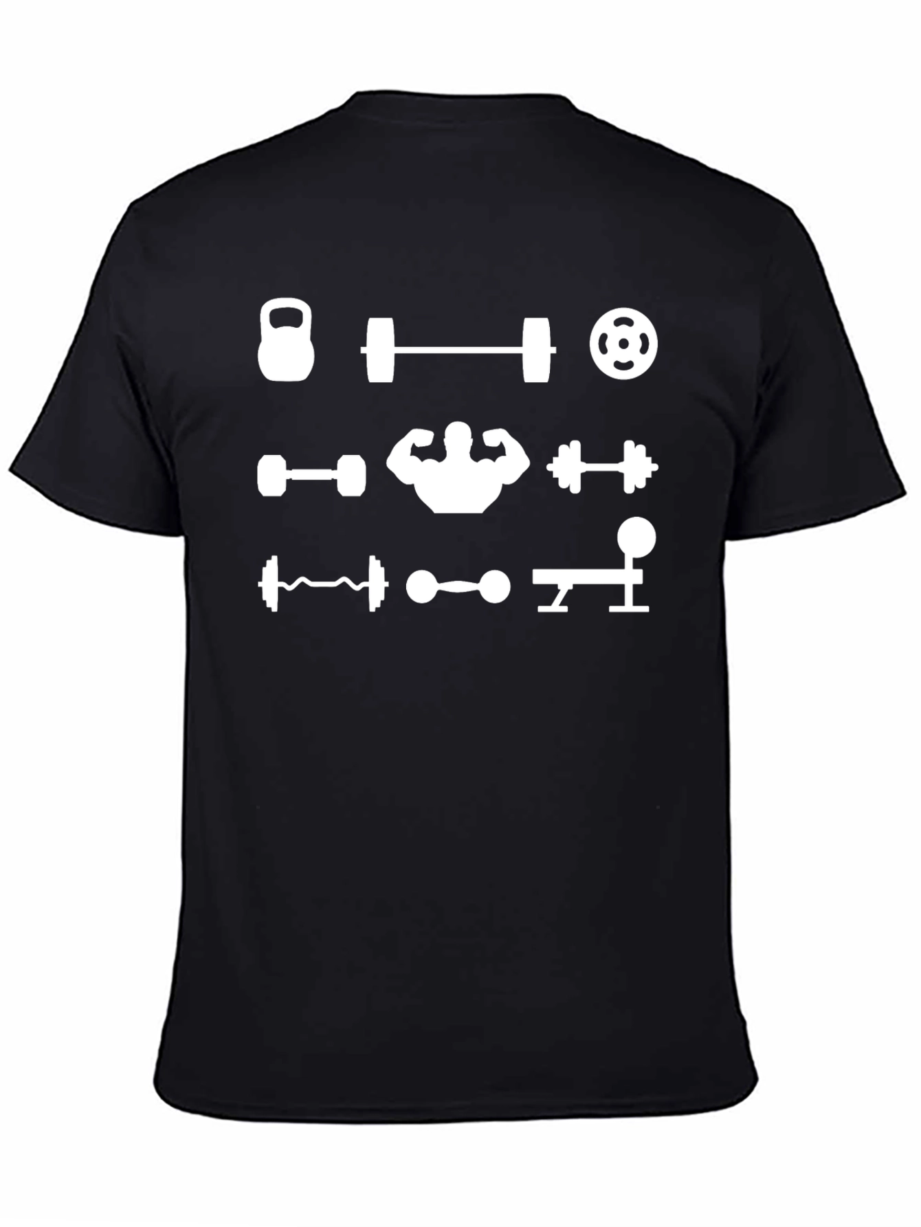 Gym Lover Black T-Shirt Weightlifting Bodybuilding Tee