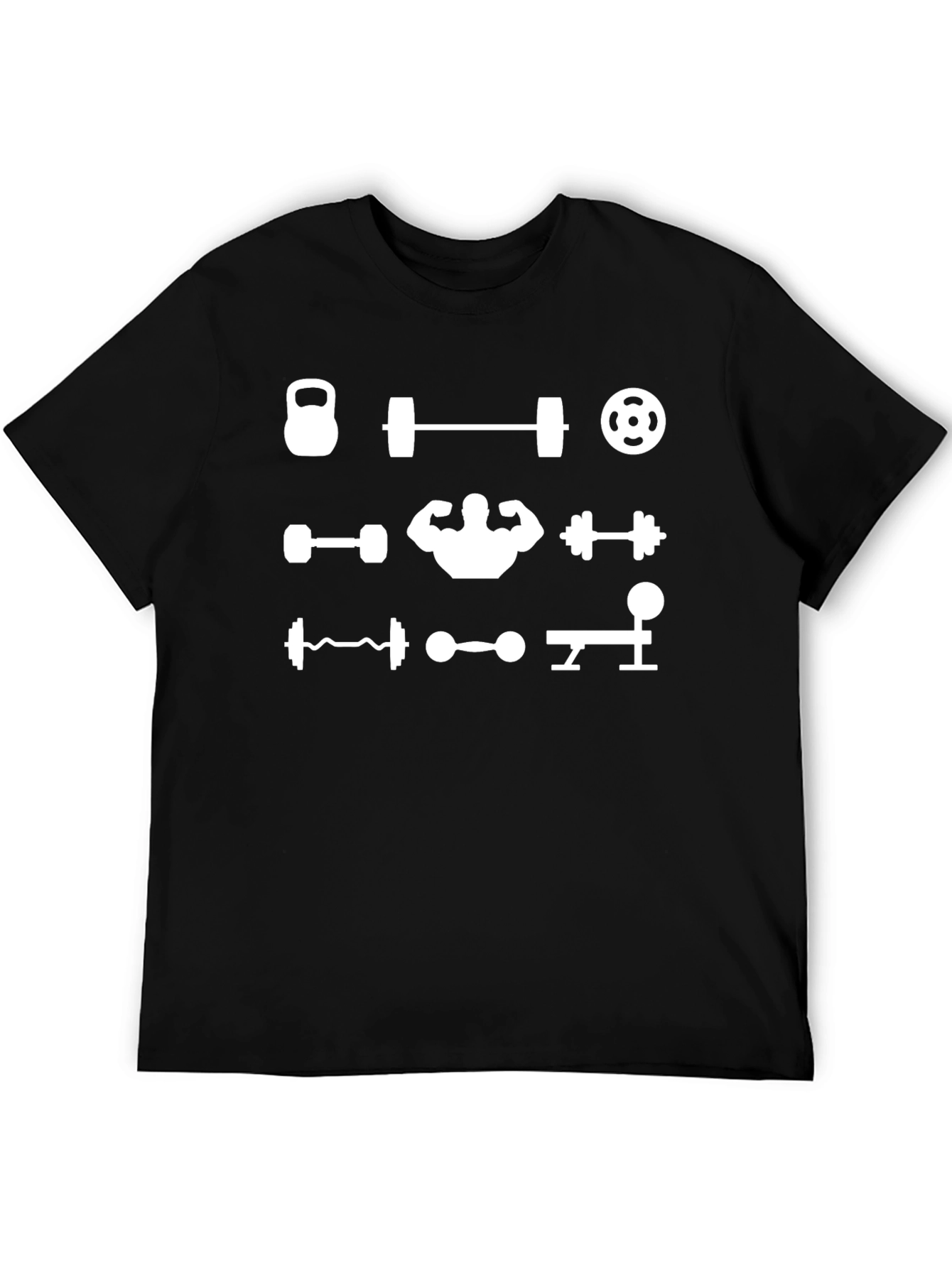 Gym Lover Black T-Shirt Weightlifting Bodybuilding Tee
