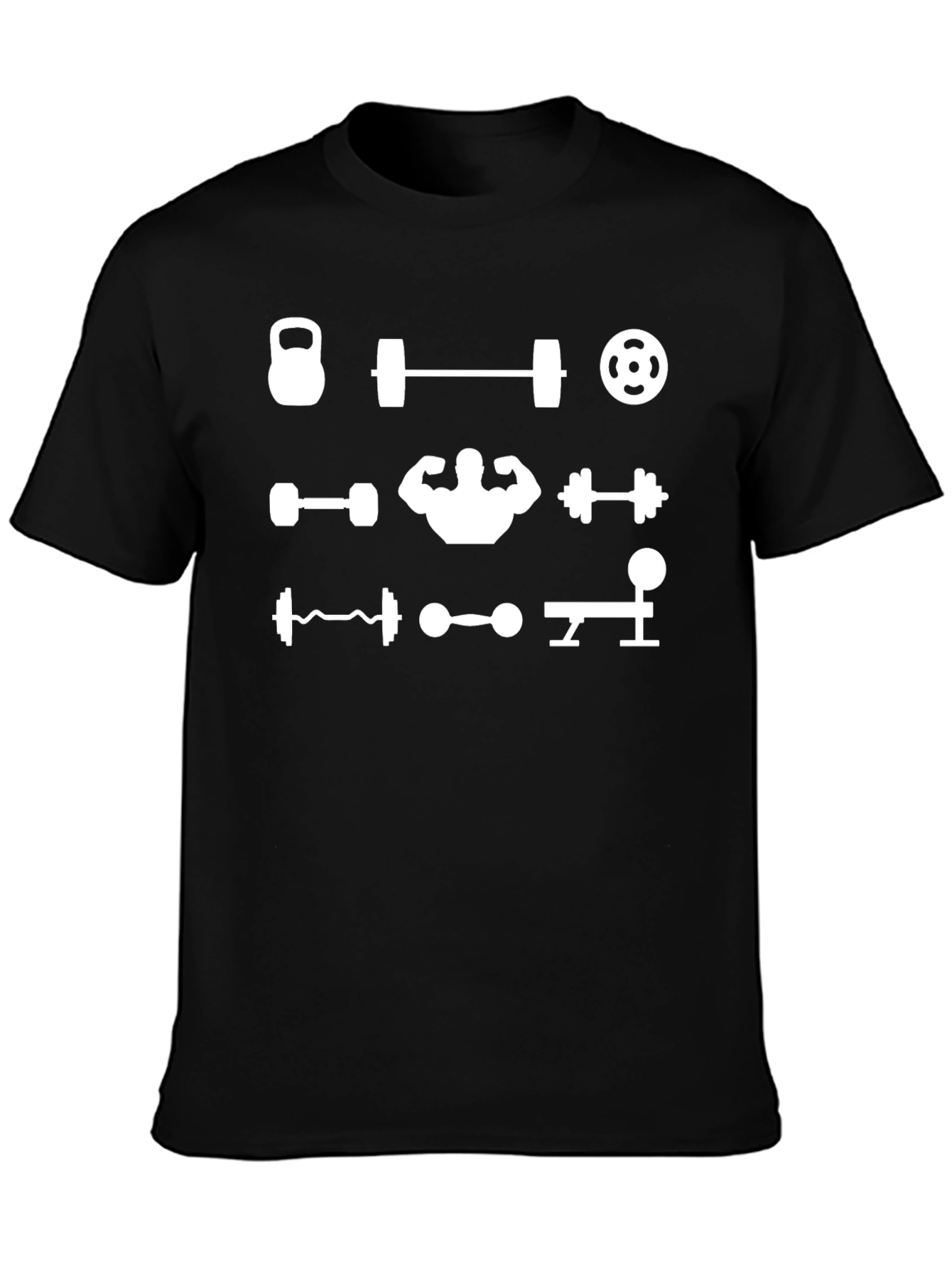 Gym Lover Black T-Shirt Weightlifting Bodybuilding Tee