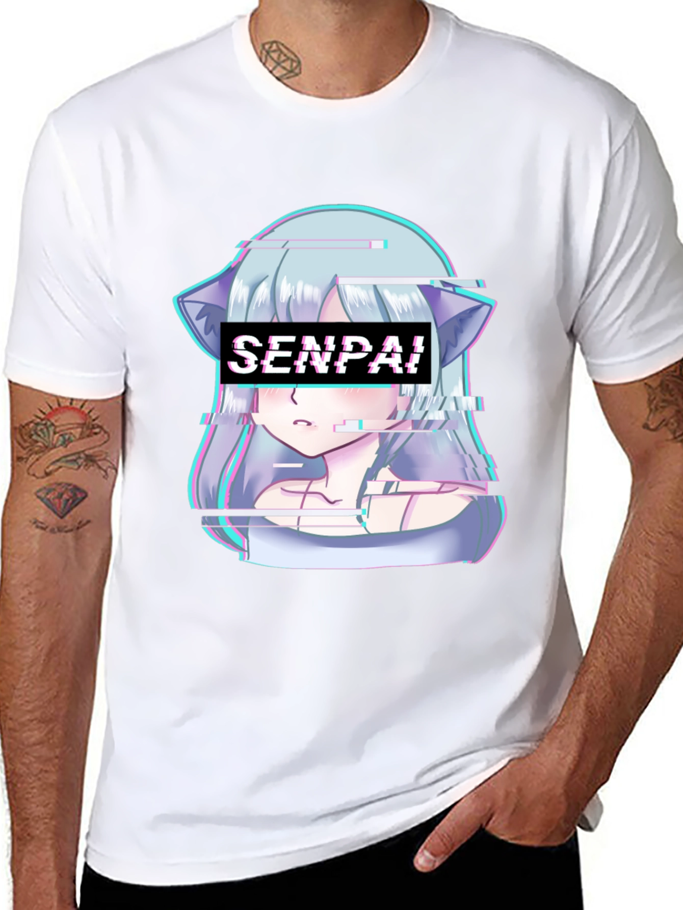 Senpai Anime Glitchcore T-Shirt