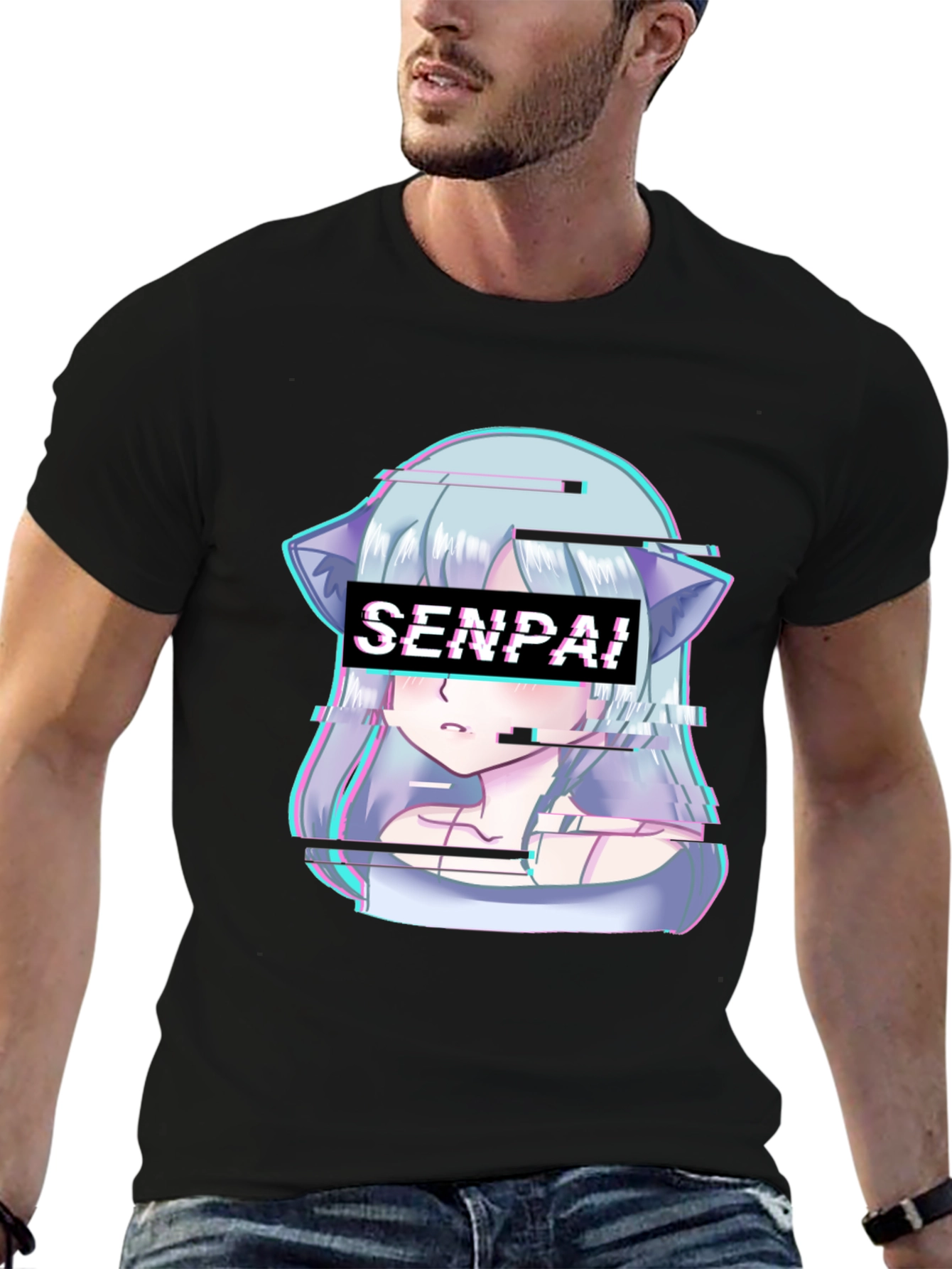 Senpai Anime Glitchcore T-Shirt