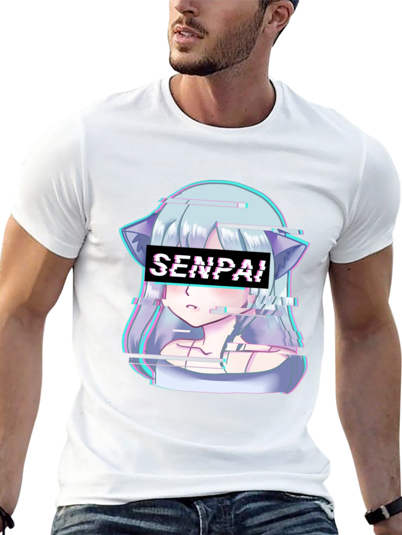 Senpai Anime Glitchcore T-Shirt