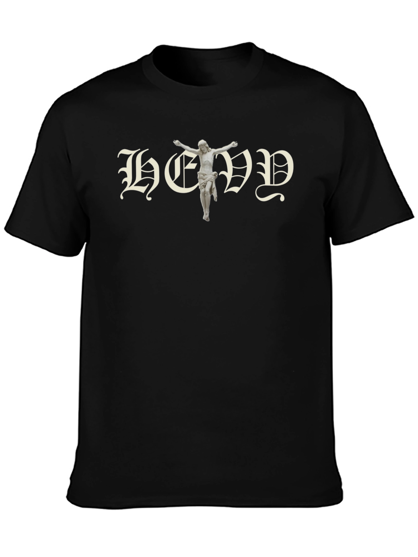 HEVV Graphic Tee - Black Cotton Blend T-Shirt
