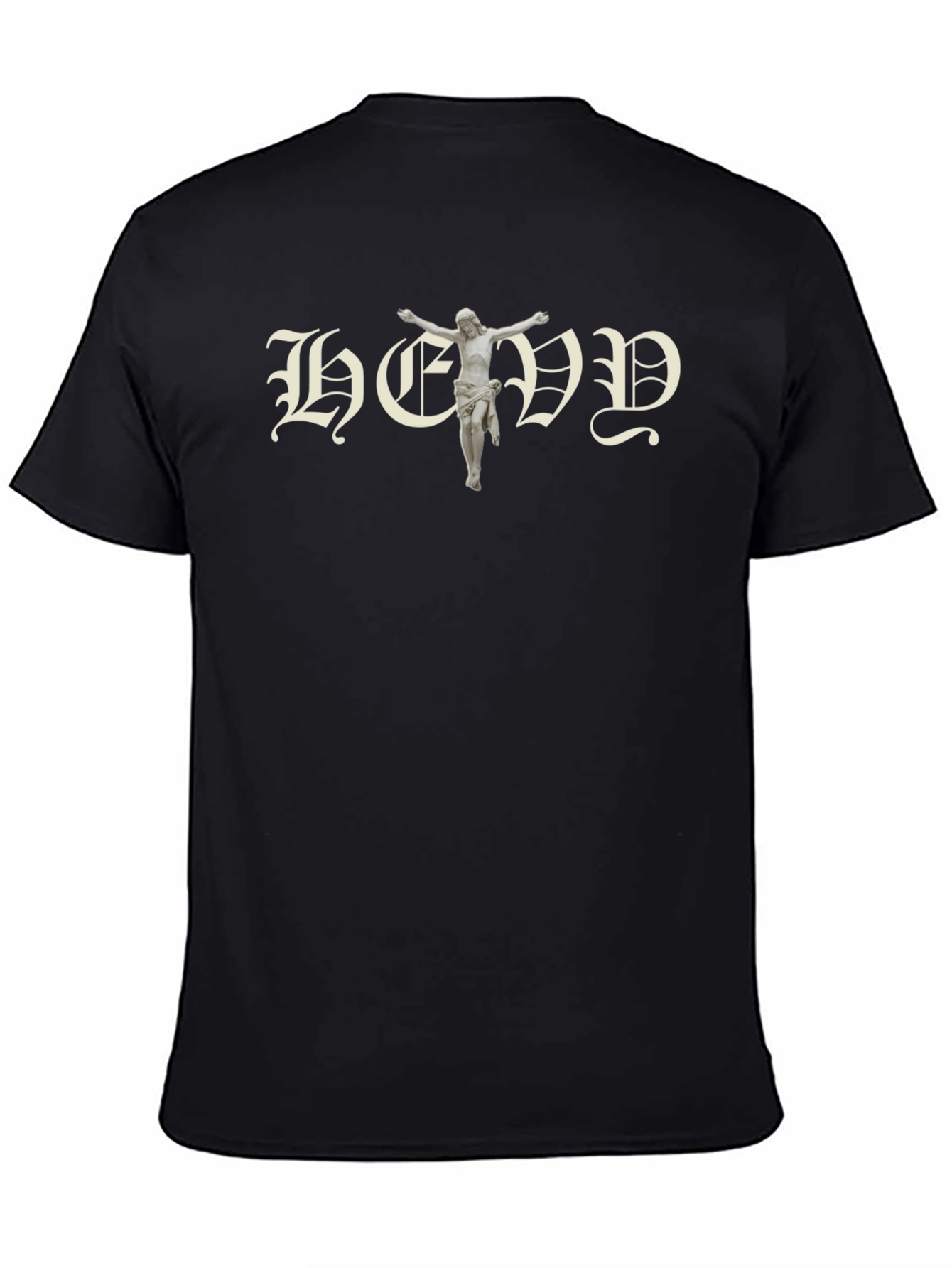 HEVV Graphic Tee - Black Cotton Blend T-Shirt