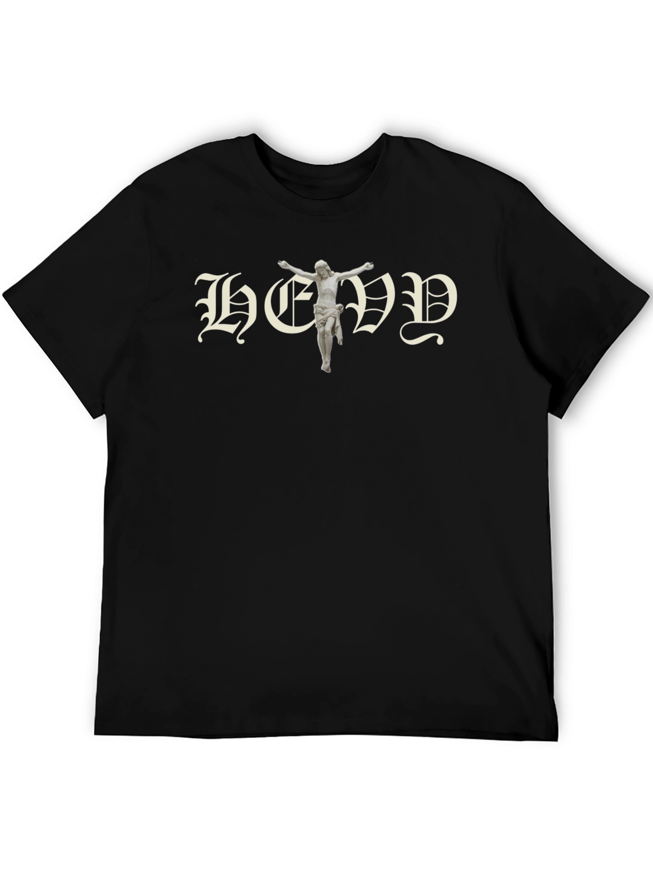 HEVV Graphic Tee - Black Cotton Blend T-Shirt