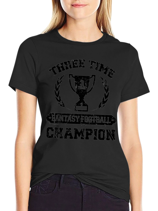 Three-Time Fantasy Football Champion T-Shirt