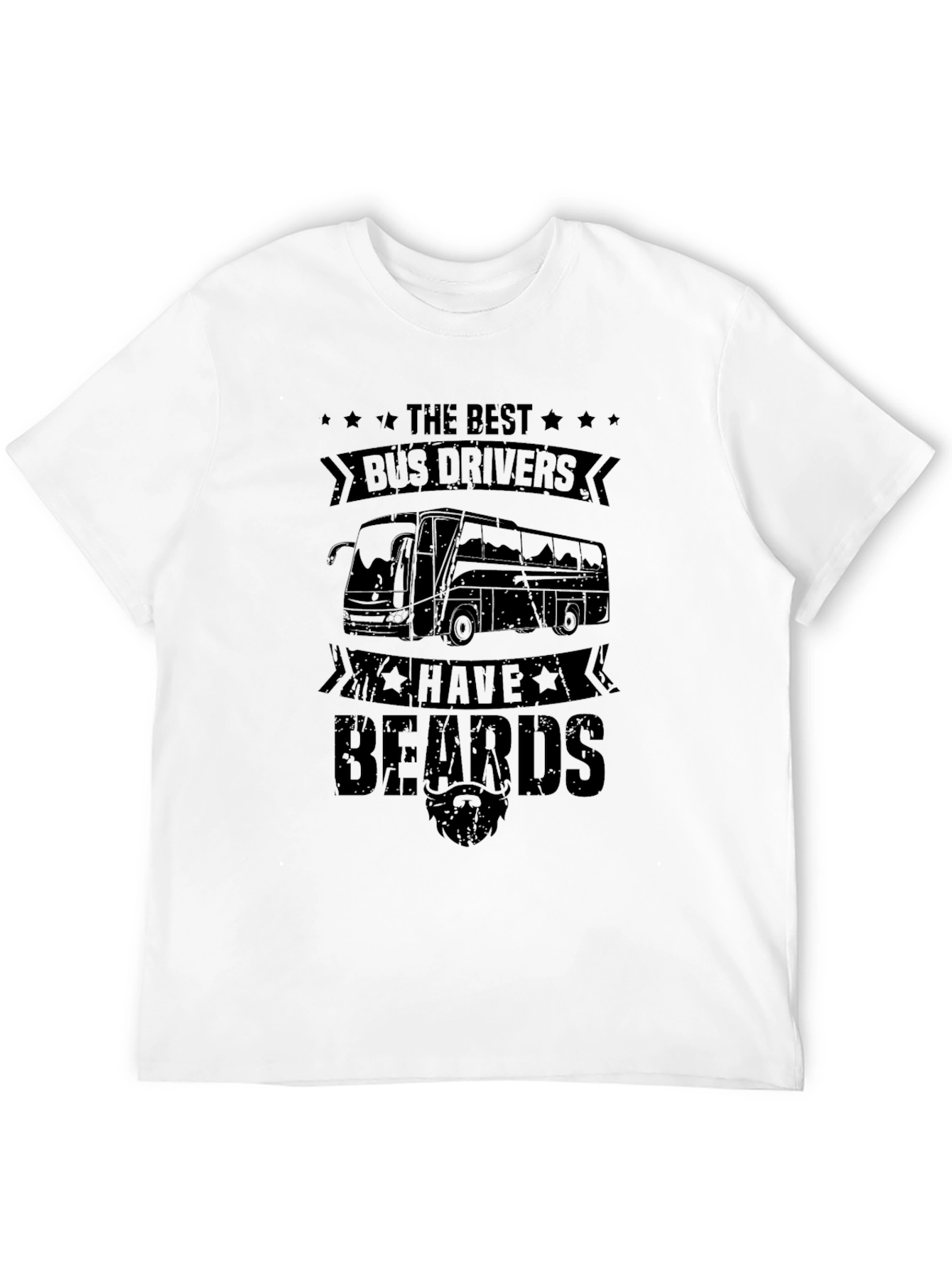 Bearded Bus Driver T-Shirt - Black Cotton Tee