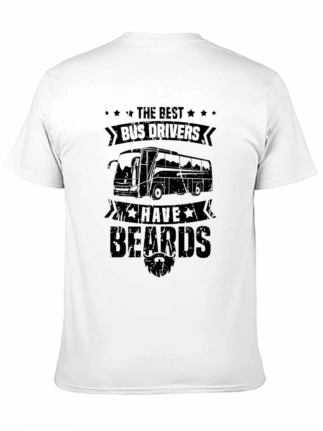 Bearded Bus Driver T-Shirt - Black Cotton Tee