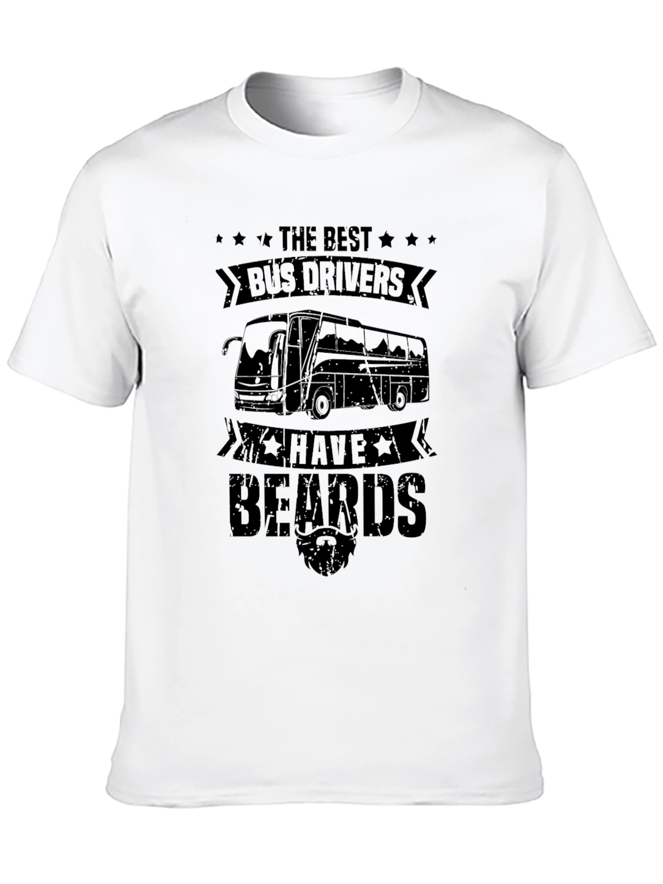 Bearded Bus Driver T-Shirt - Black Cotton Tee