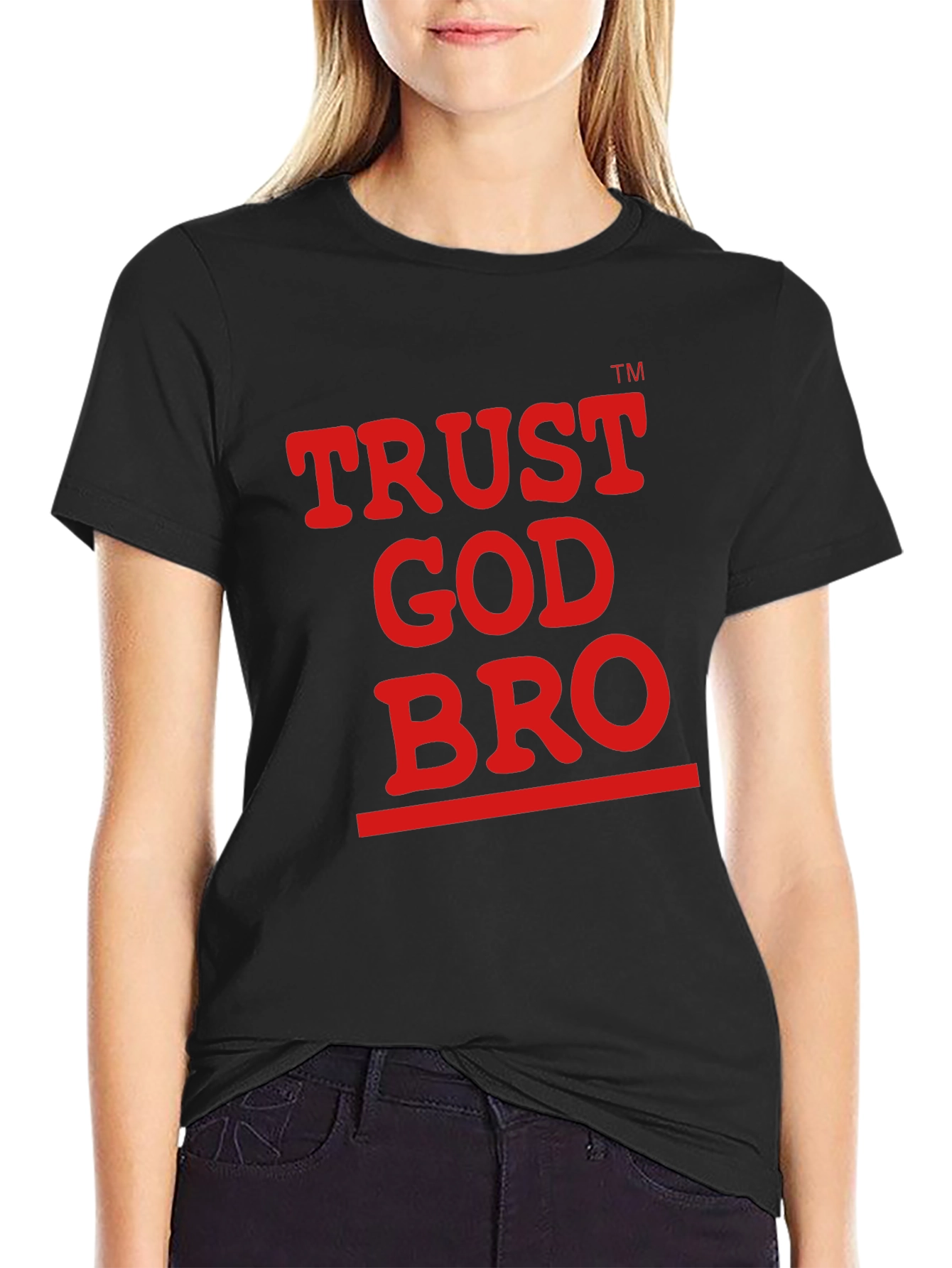 Trust God Bro Graphic Tee - Black Cotton T-Shirt