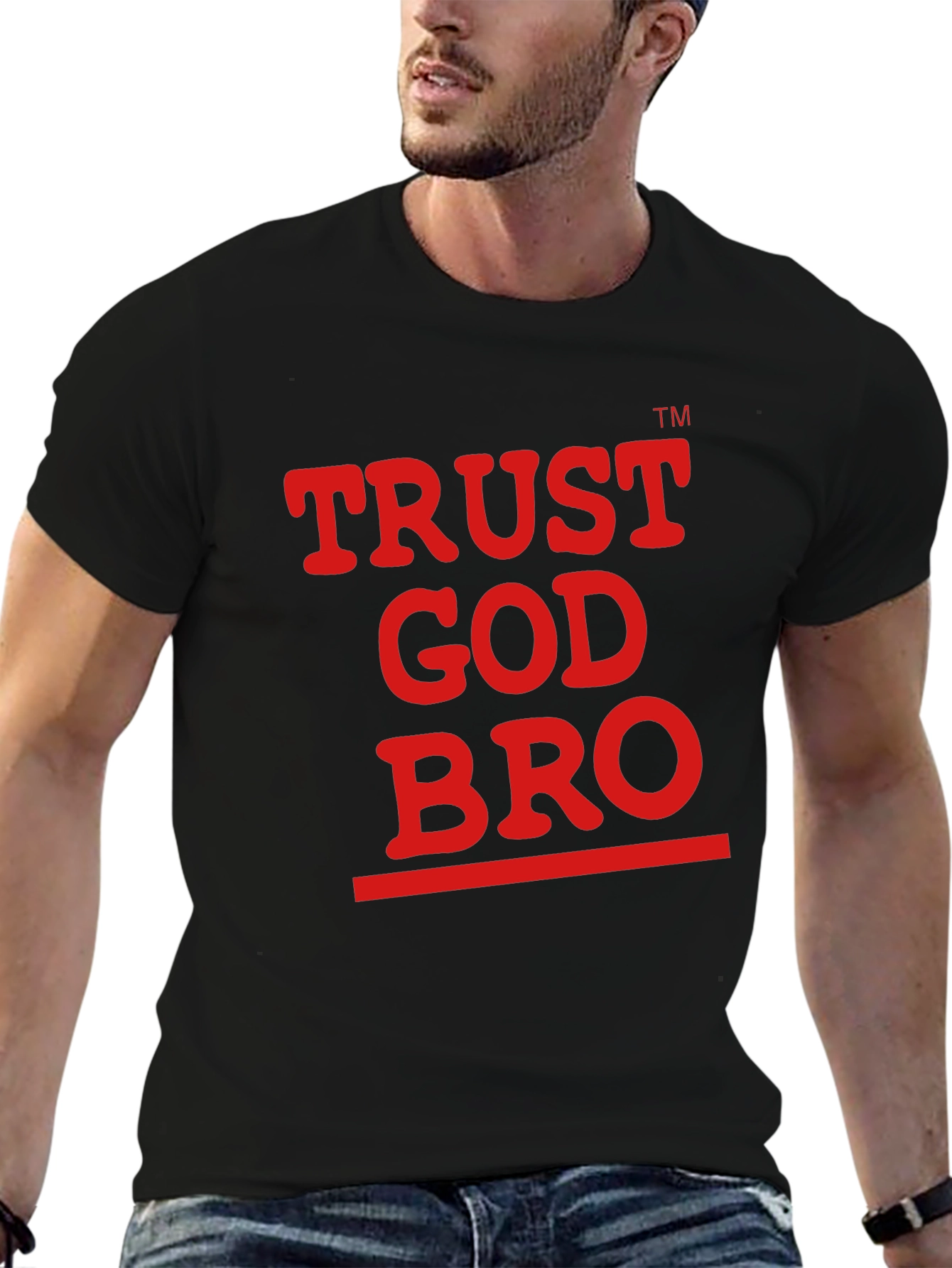 Trust God Bro Graphic Tee - Black Cotton T-Shirt