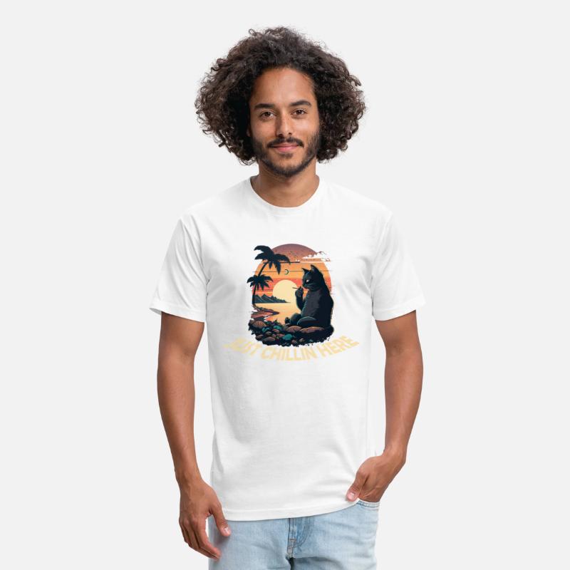 Vacation with Cat on the beach with the cigarette