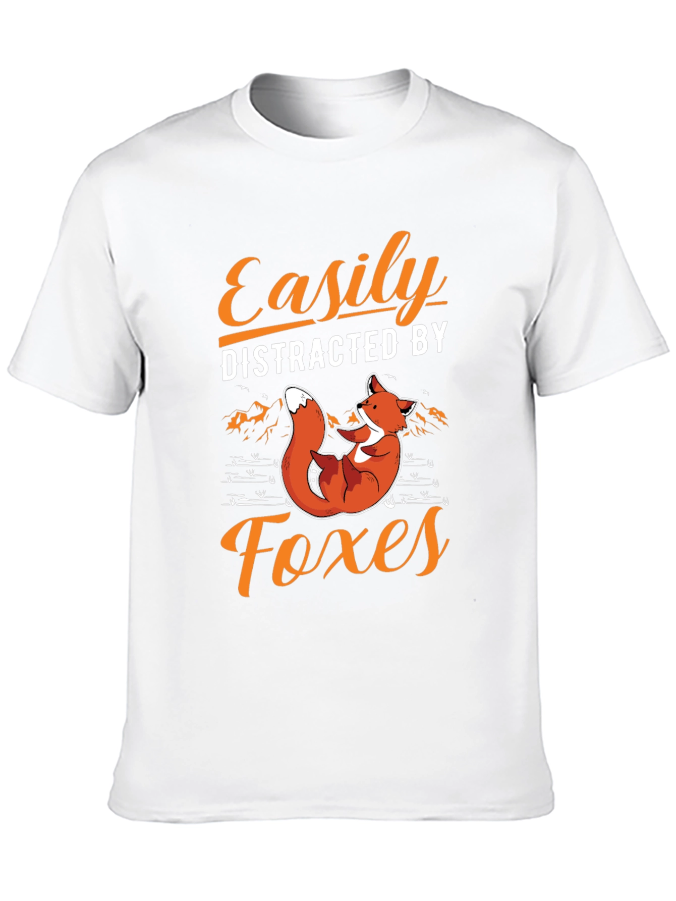Easily Distracted By Foxes Black Graphic Tee