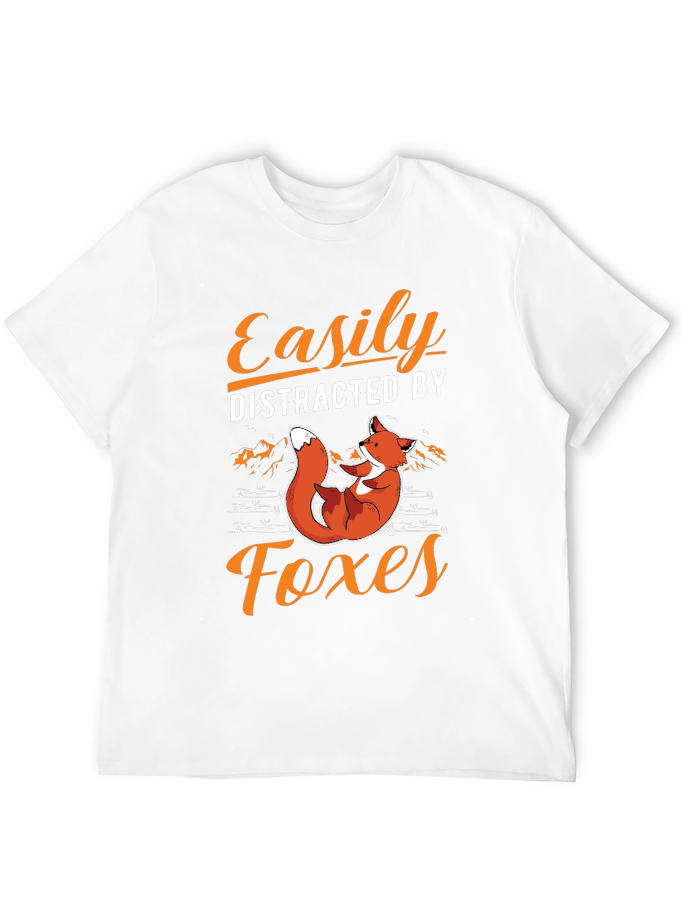 Easily Distracted By Foxes Black Graphic Tee