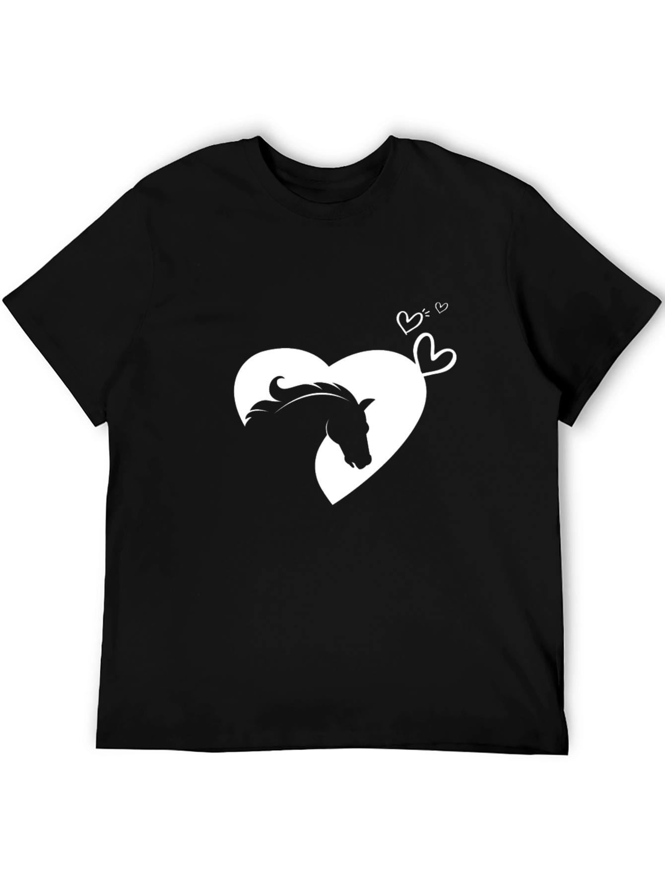 Heart Horse Graphic Tee - Black