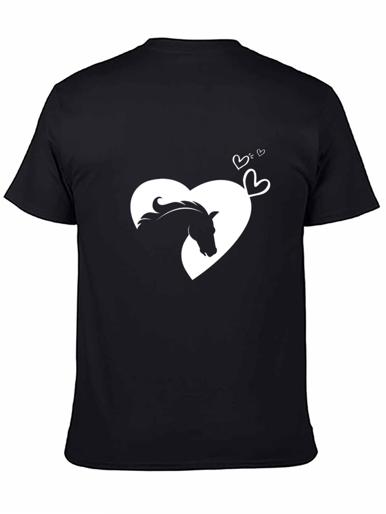 Heart Horse Graphic Tee - Black