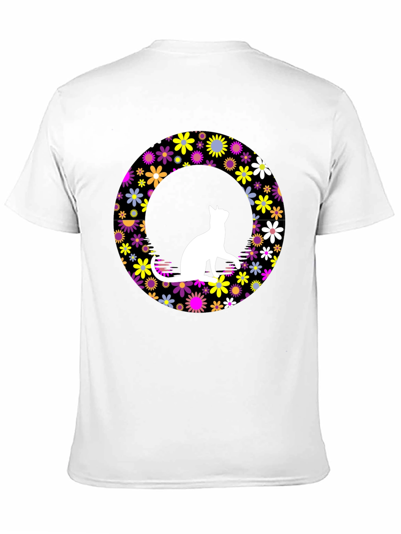 Floral Cat T-Shirt - Unique Graphic Tee
