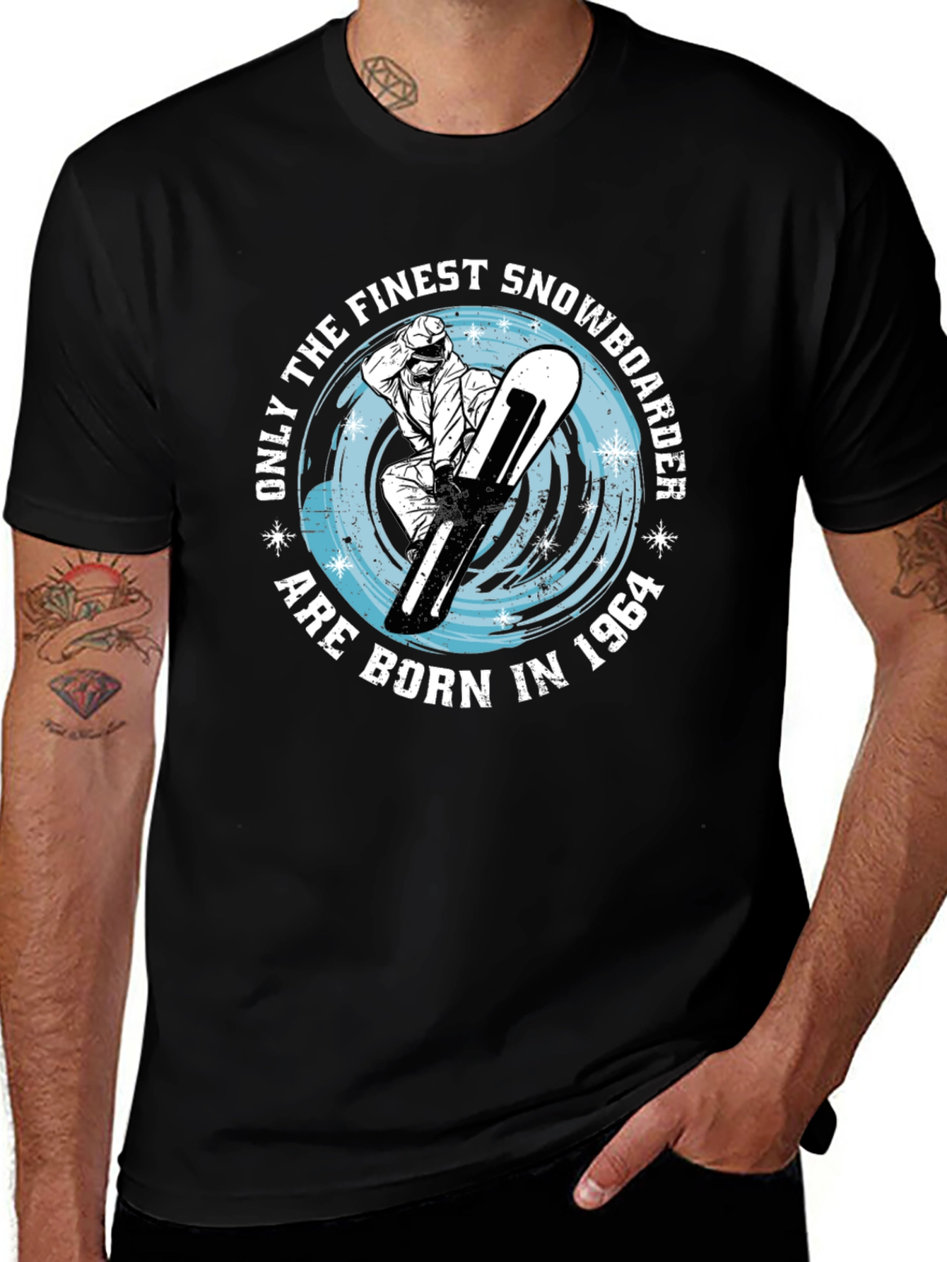 Finest Snowboarder Born in 1964 Black T-Shirt