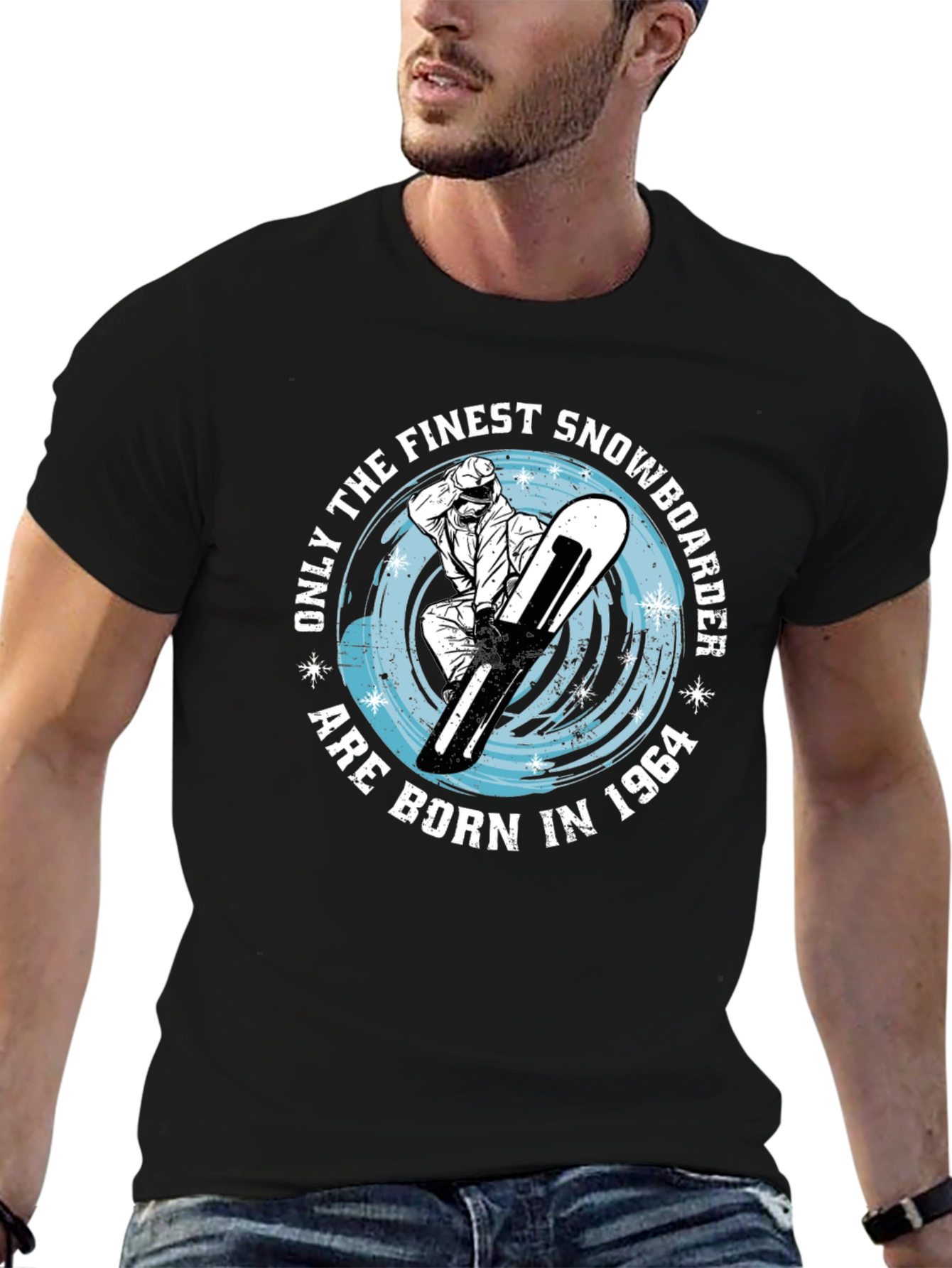 Finest Snowboarder Born in 1964 Black T-Shirt