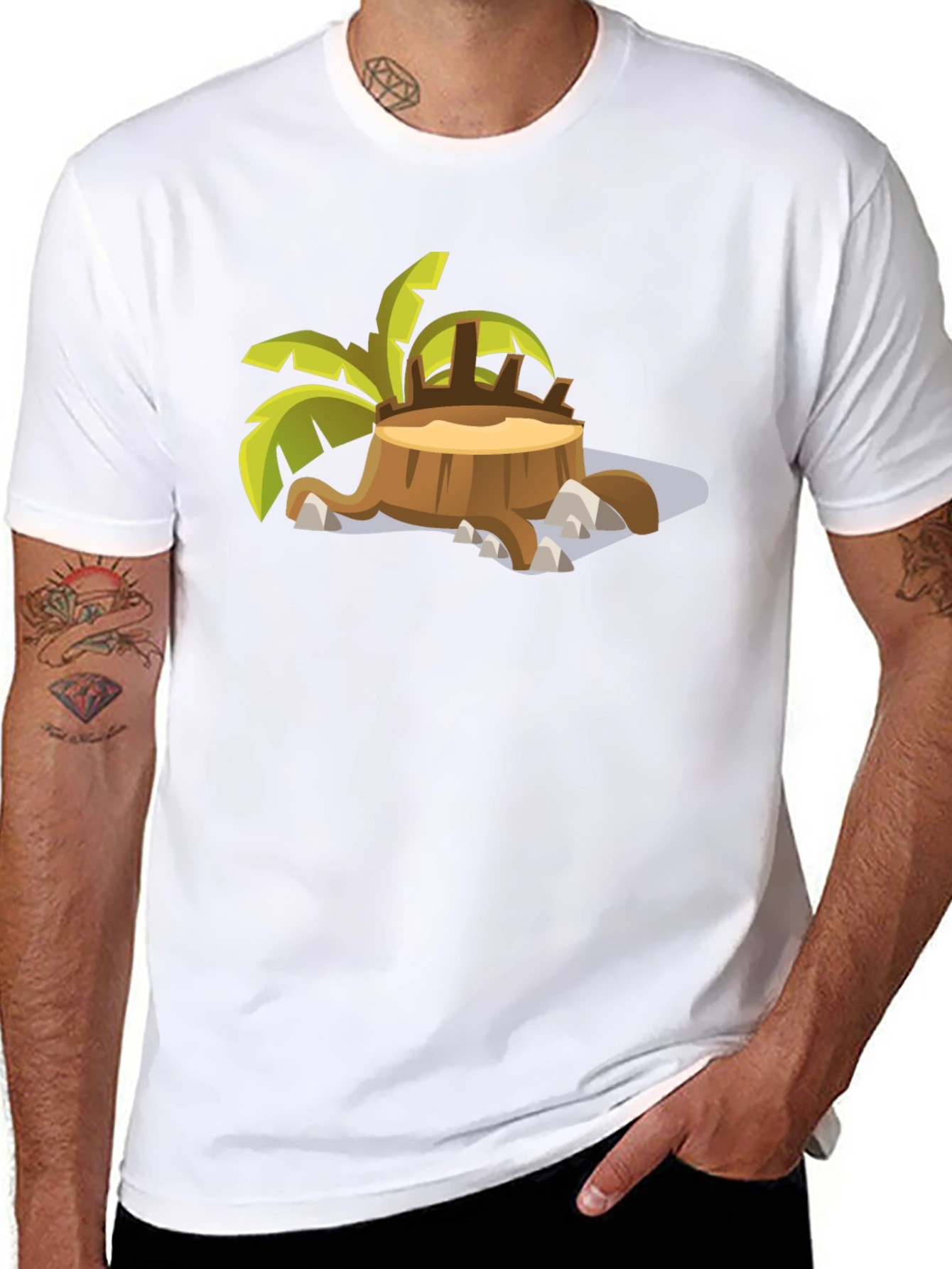 Tropical Stump T-Shirt - Black