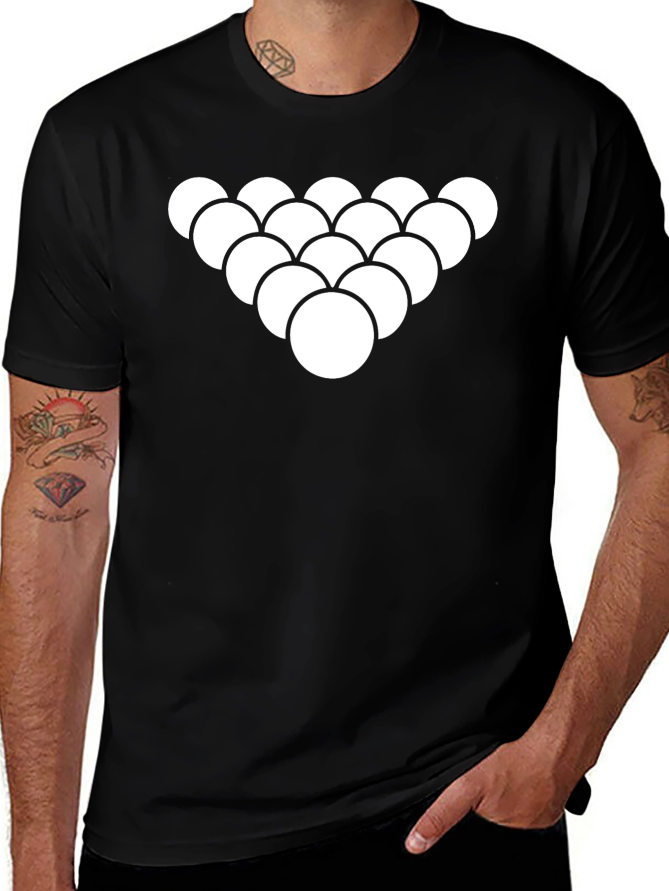 Triangle Billiard Ball Black Tee