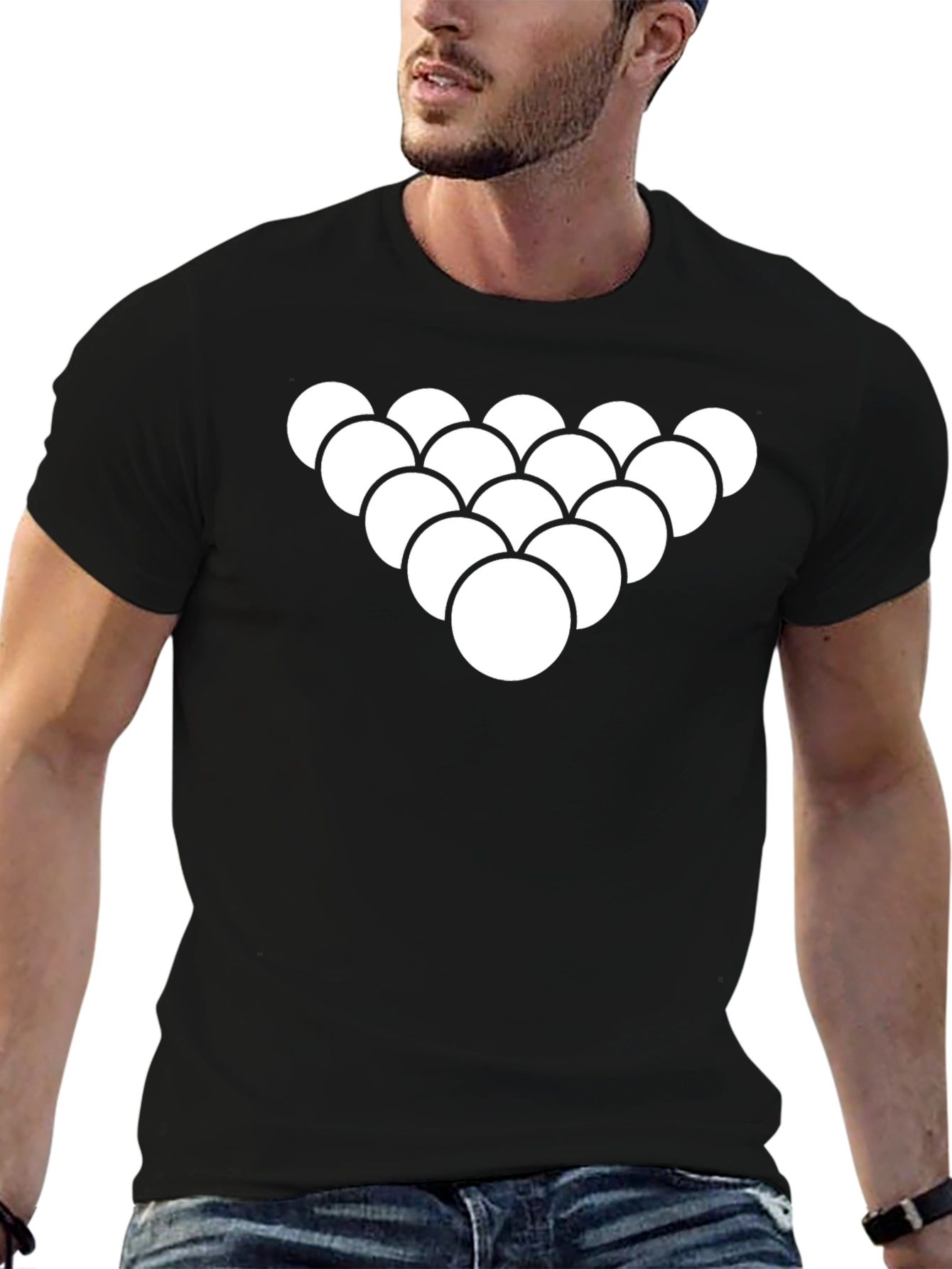Triangle Billiard Ball Black Tee