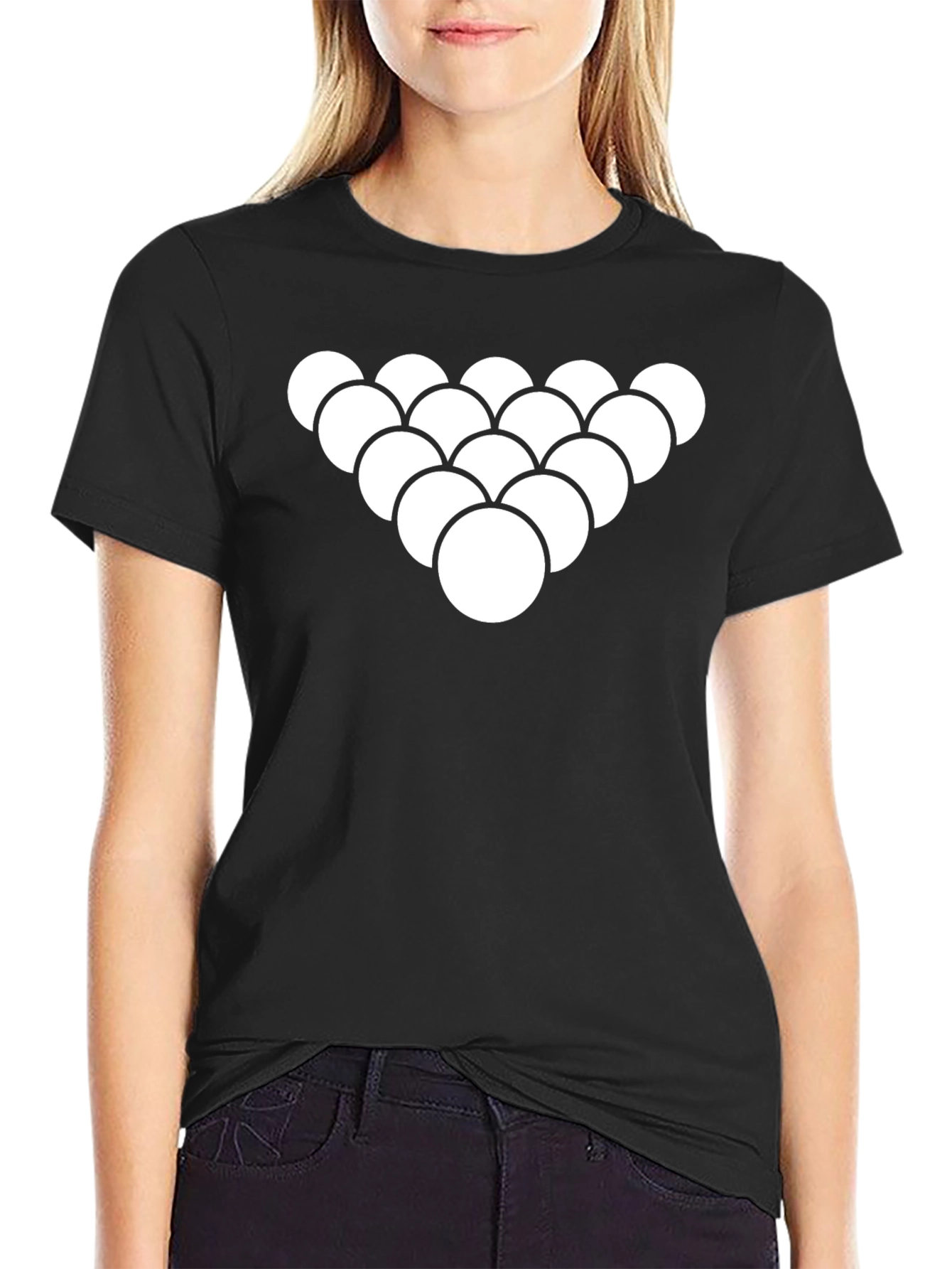 Triangle Billiard Ball Black Tee
