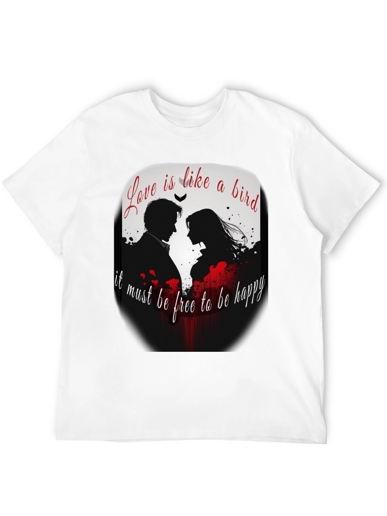 Romantic Love Bird Graphic T-Shirt