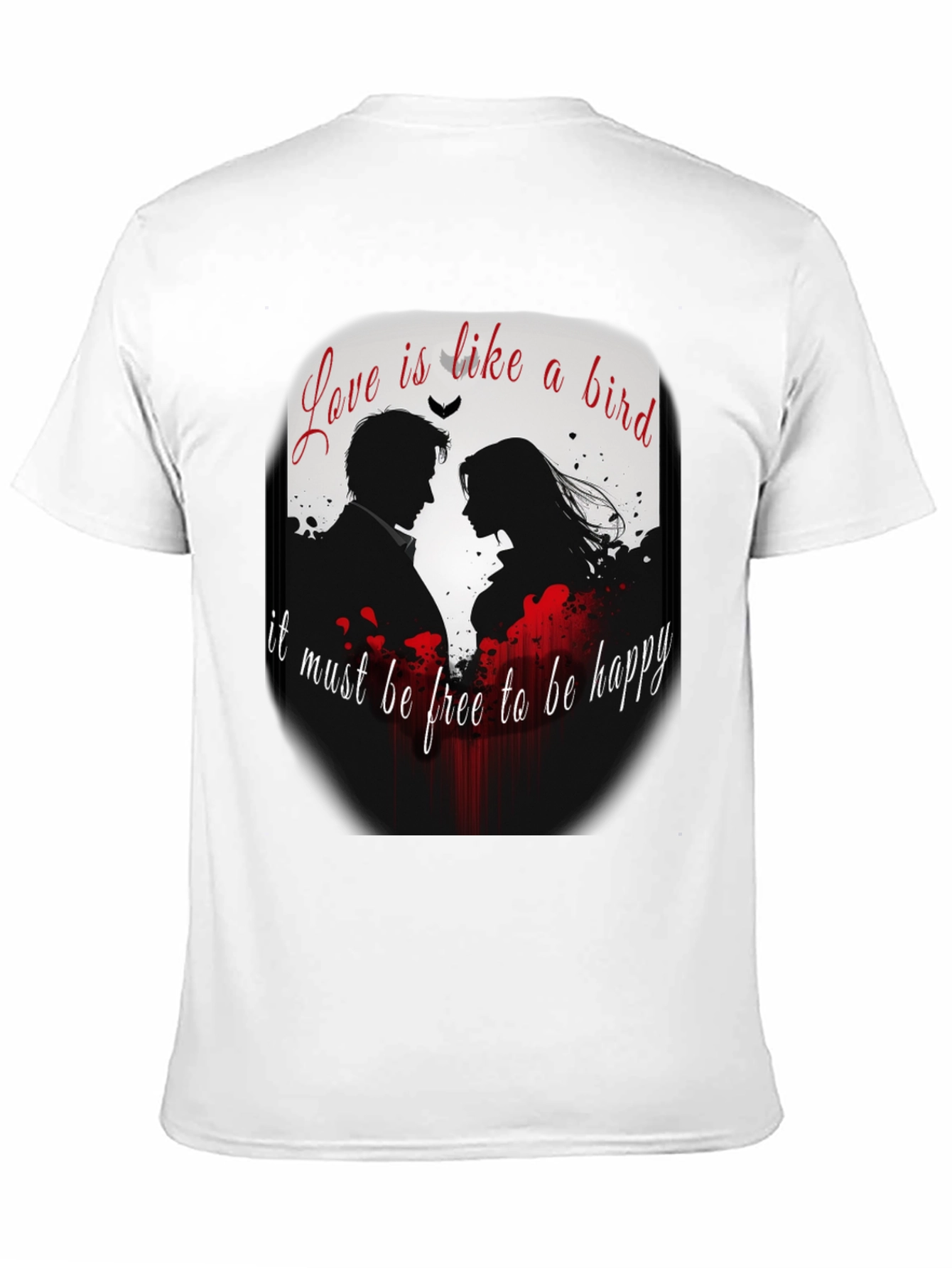 Romantic Love Bird Graphic T-Shirt