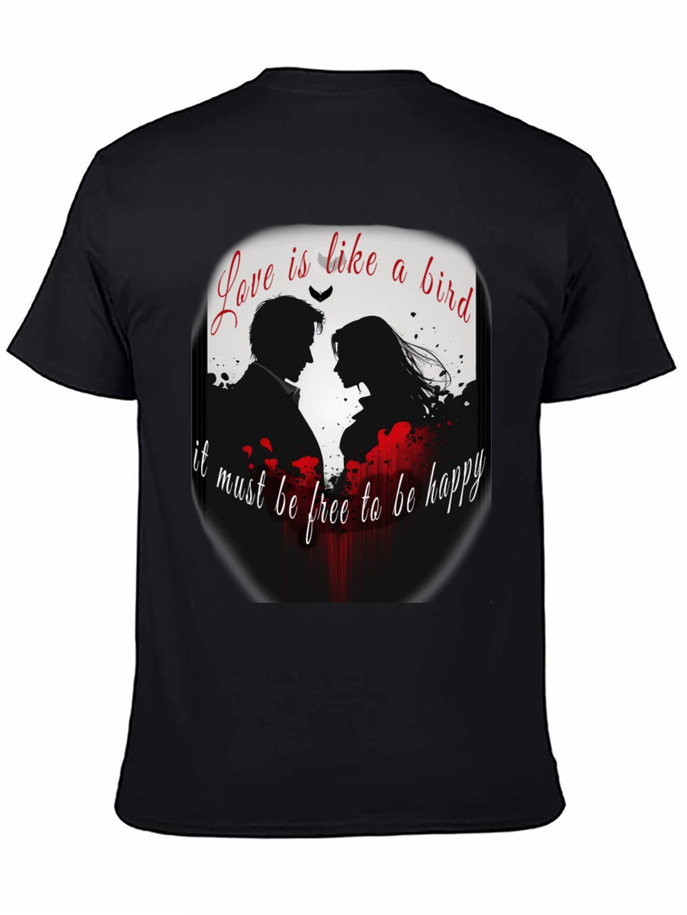 Romantic Love Bird Graphic T-Shirt