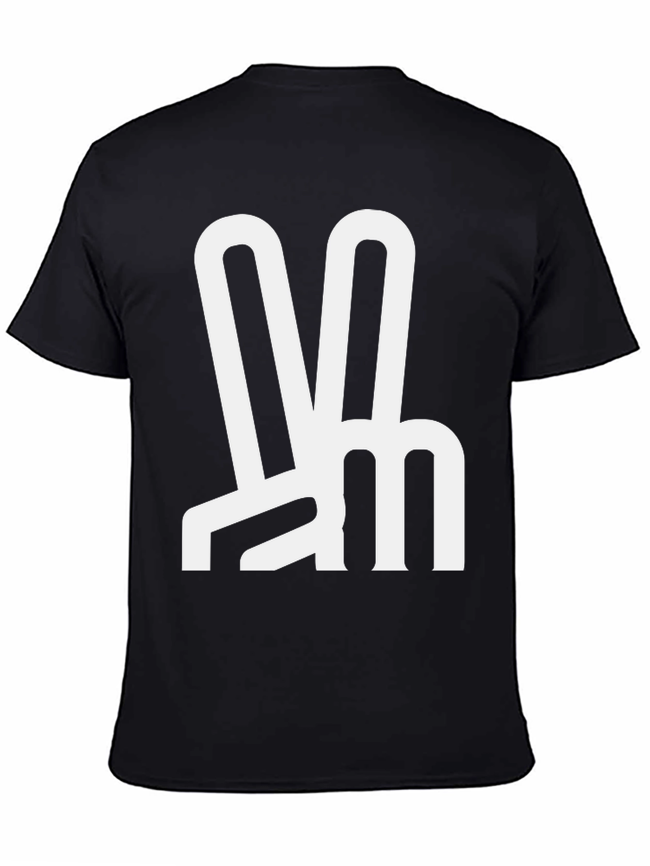Peace Sign Graphic Tee - Black Crew Neck T-Shirt