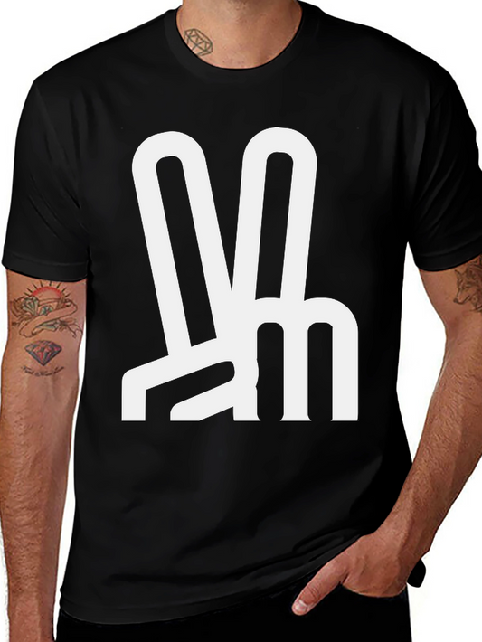 Peace Sign Graphic Tee - Black Crew Neck T-Shirt