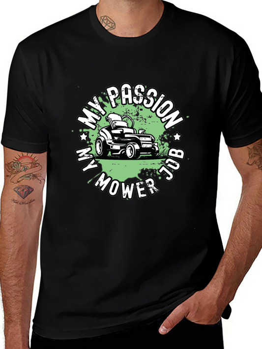 My Passion My Mower Job Black T-Shirt