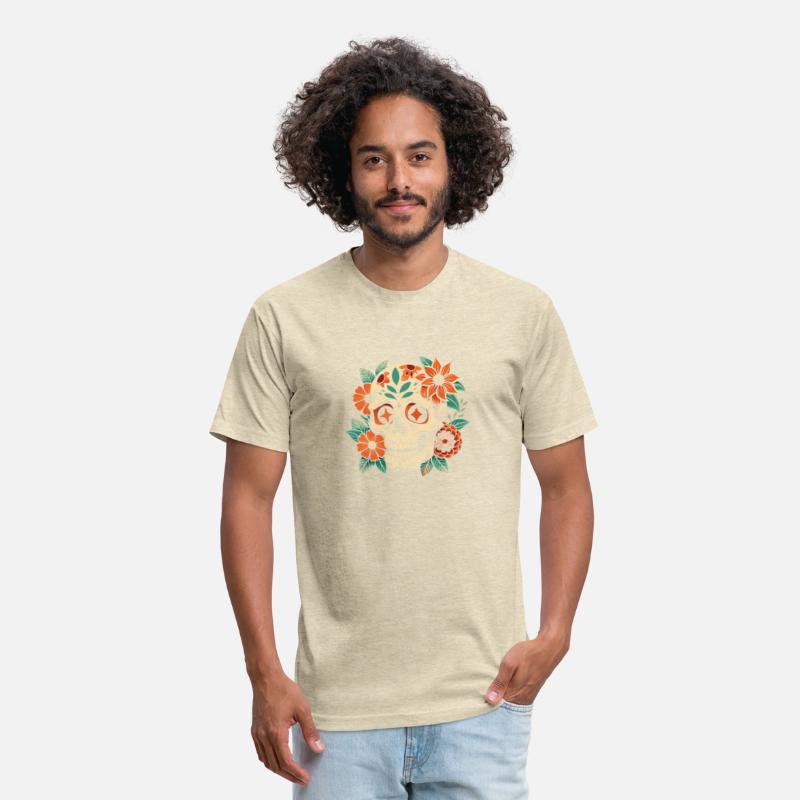 Vintage Retro Halloween Sugar Skull with floral