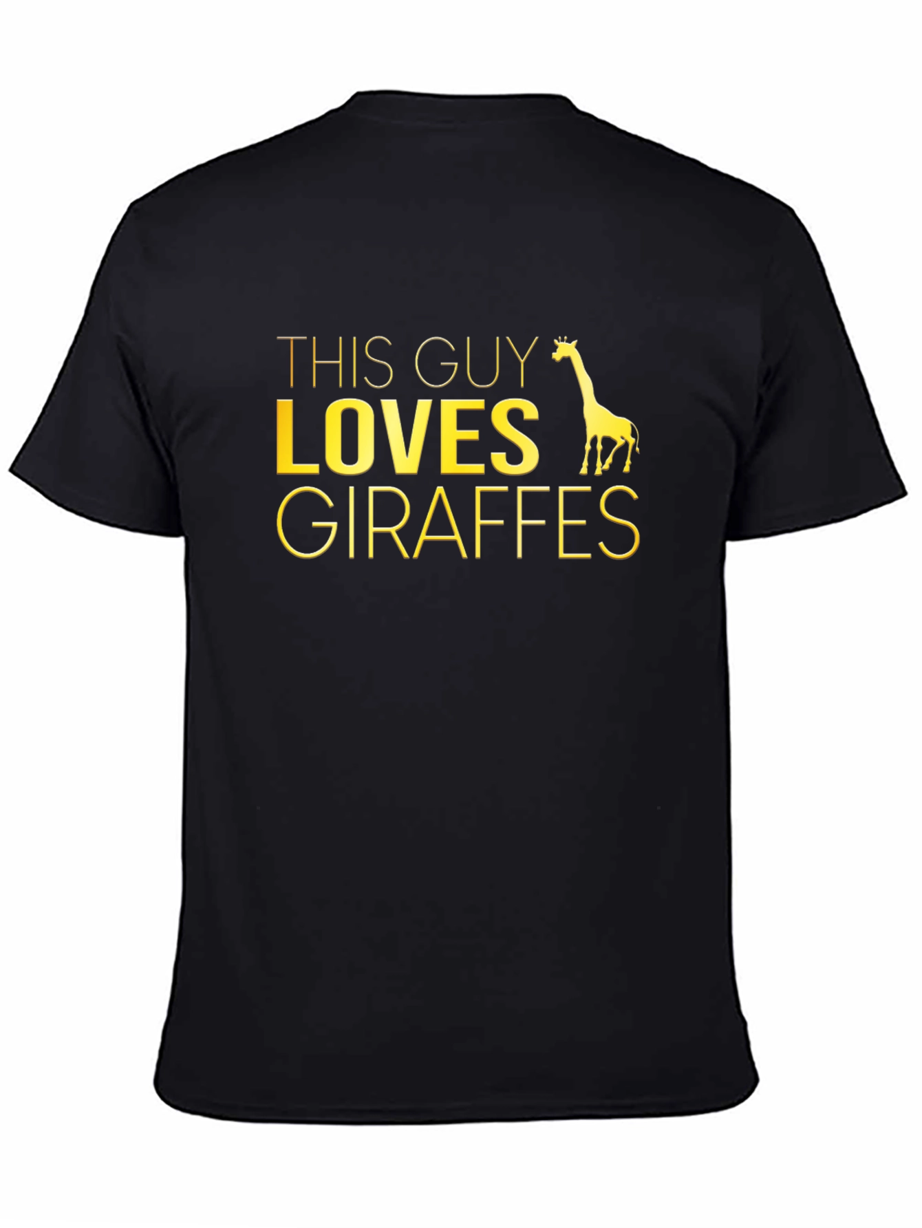 This Guy Loves Giraffes Graphic T-Shirt - Black