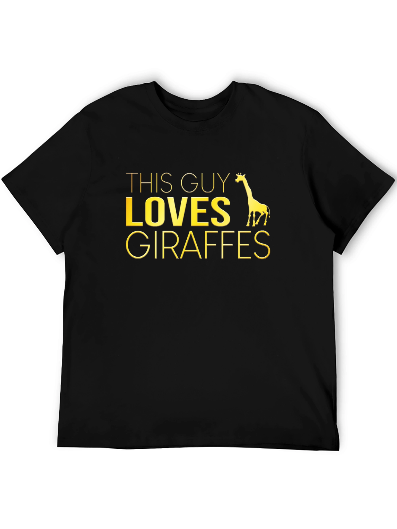 This Guy Loves Giraffes Graphic T-Shirt - Black