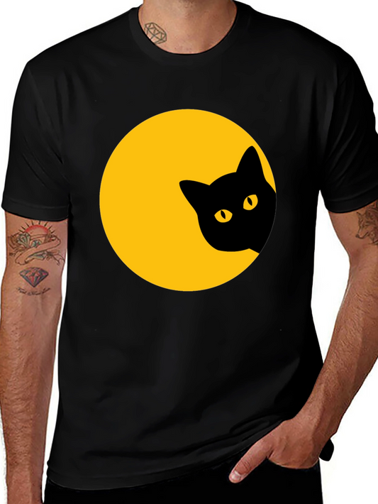 Black Cat Peek-a-Boo Graphic T-Shirt