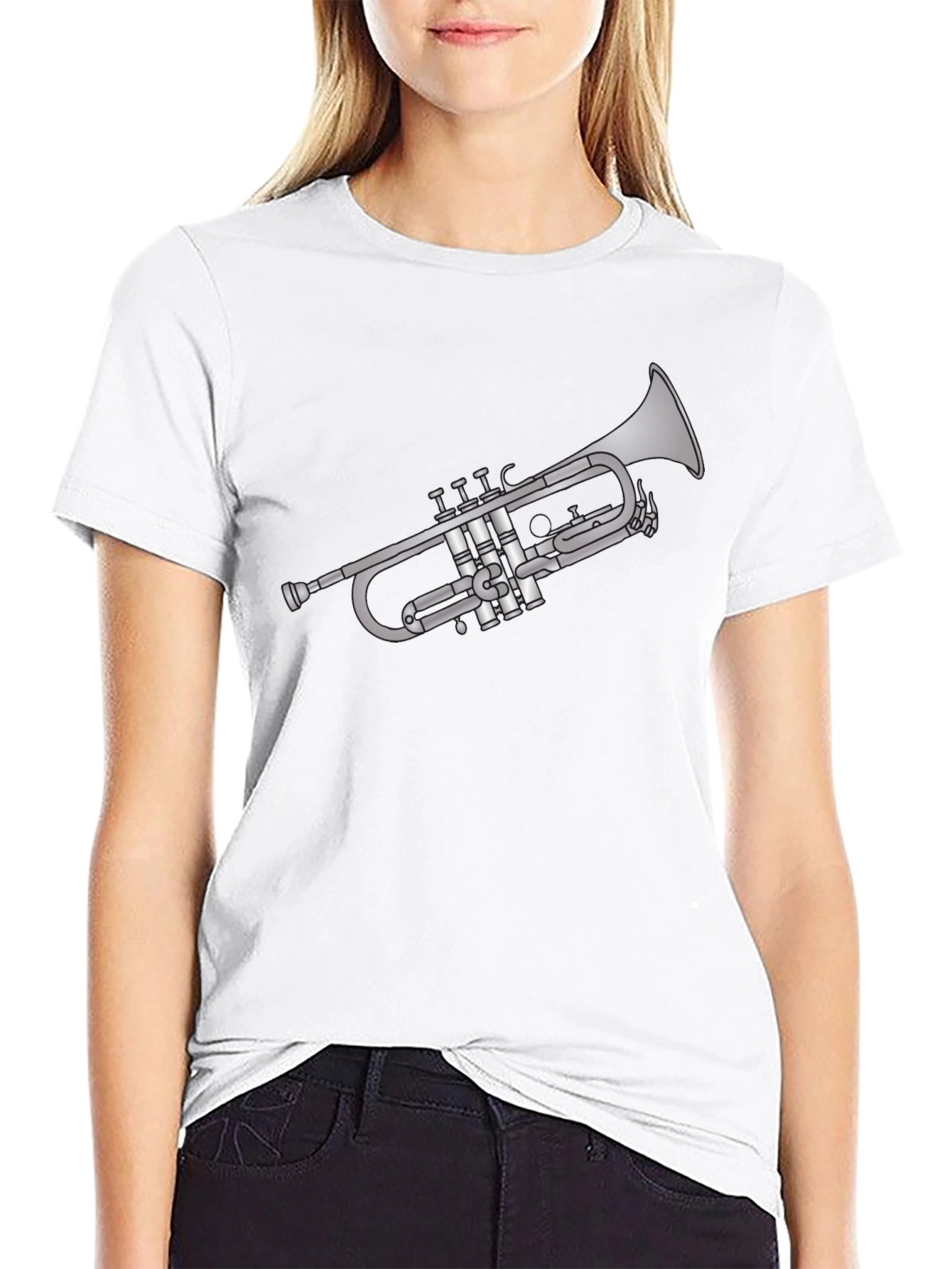 Trumpet Graphic Tee - Musicians Black T-Shirt