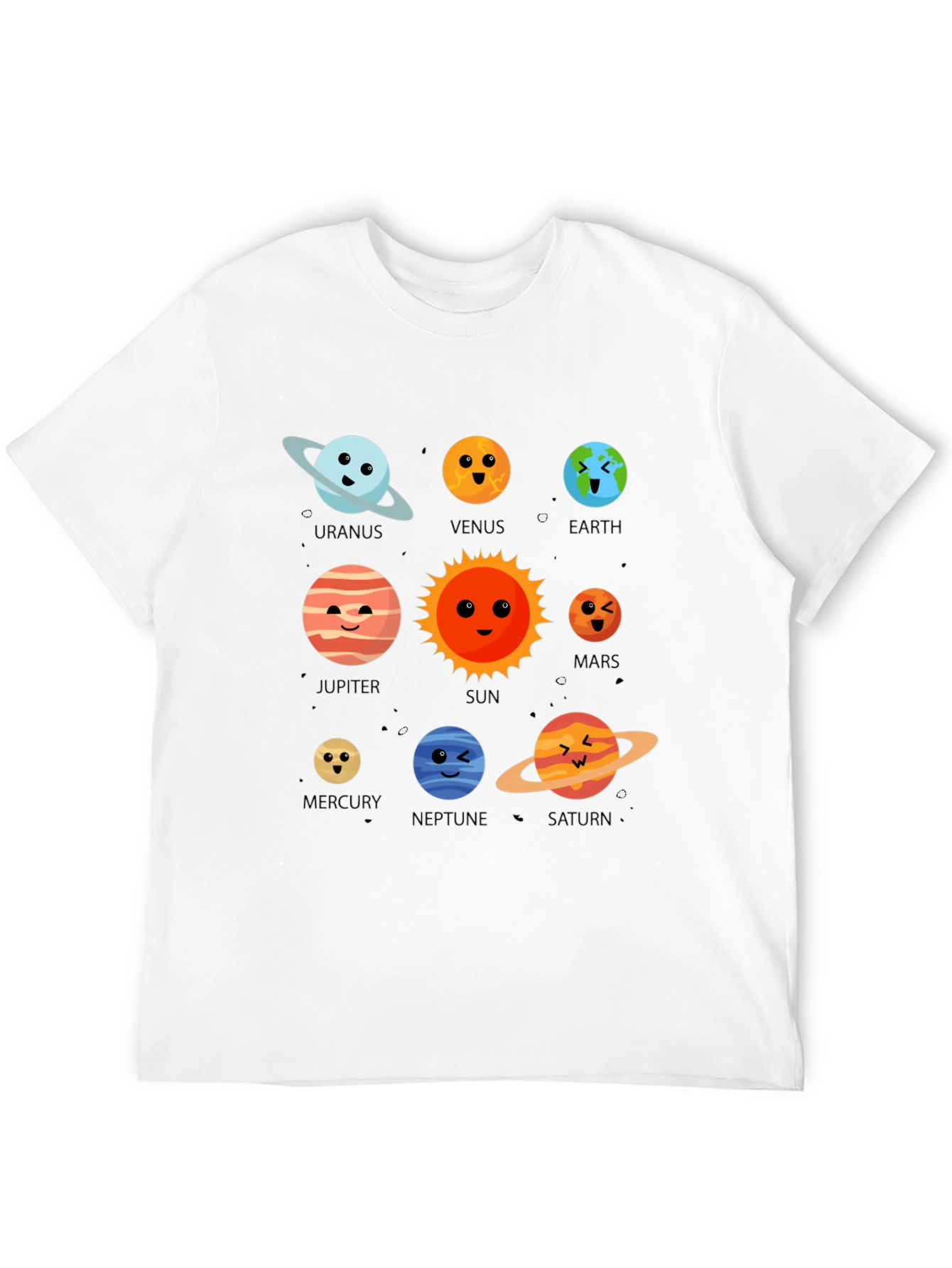 Planets T-Shirt: Solar System Cartoon Graphic Tee