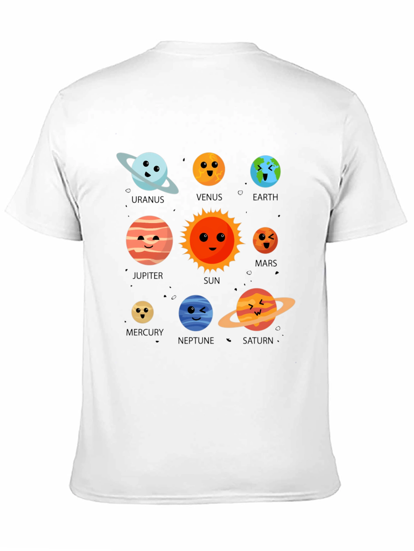 Planets T-Shirt: Solar System Cartoon Graphic Tee