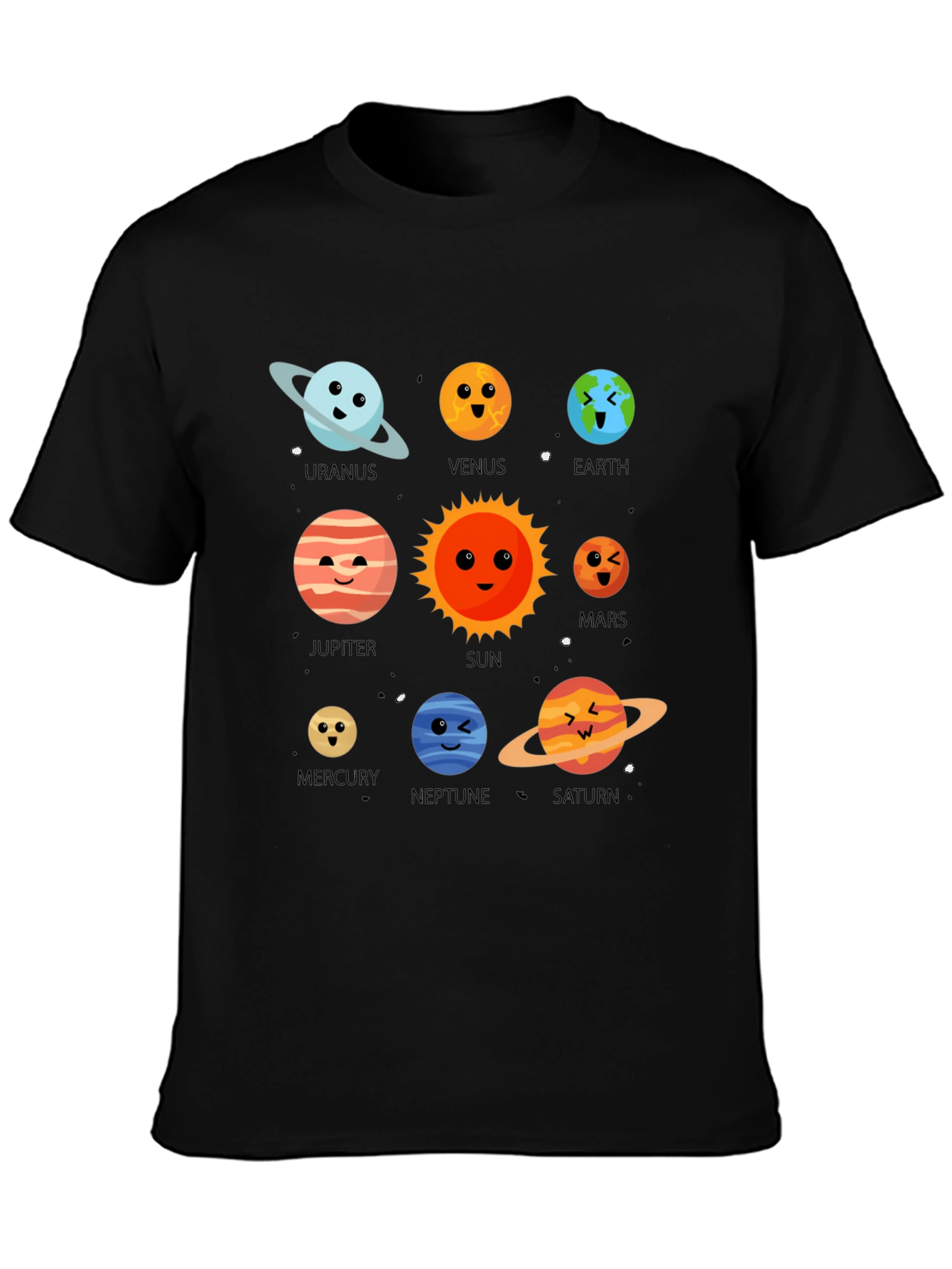 Planets T-Shirt: Solar System Cartoon Graphic Tee