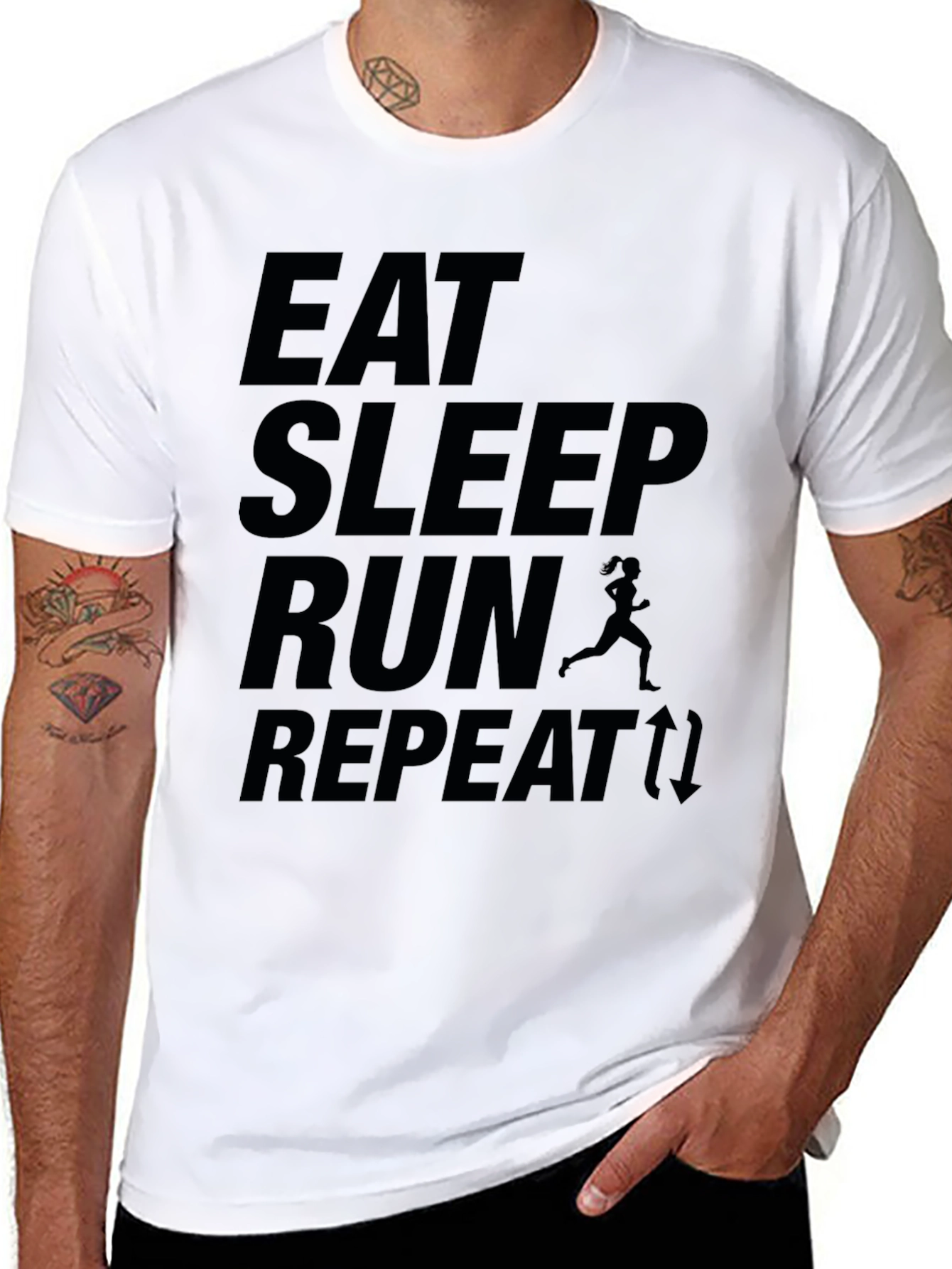 Eat Sleep Run Repeat Black T-Shirt