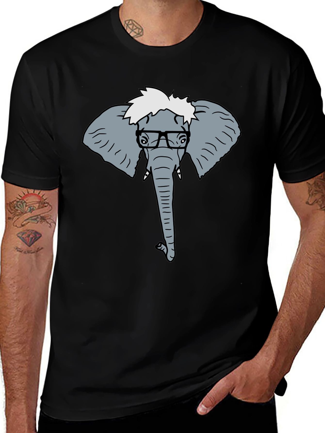Elephant Nerd T-Shirt - Quirky Graphic Tee